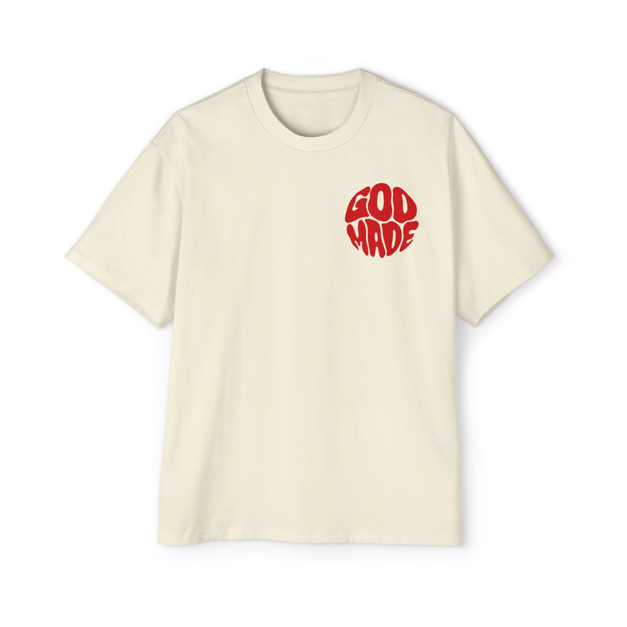 God Made Men's Heavy Oversized Tee, Casual Streetwear, Trendy Graphic Shirt, Unisex Gift, Everyday Comfort, Statement Tee