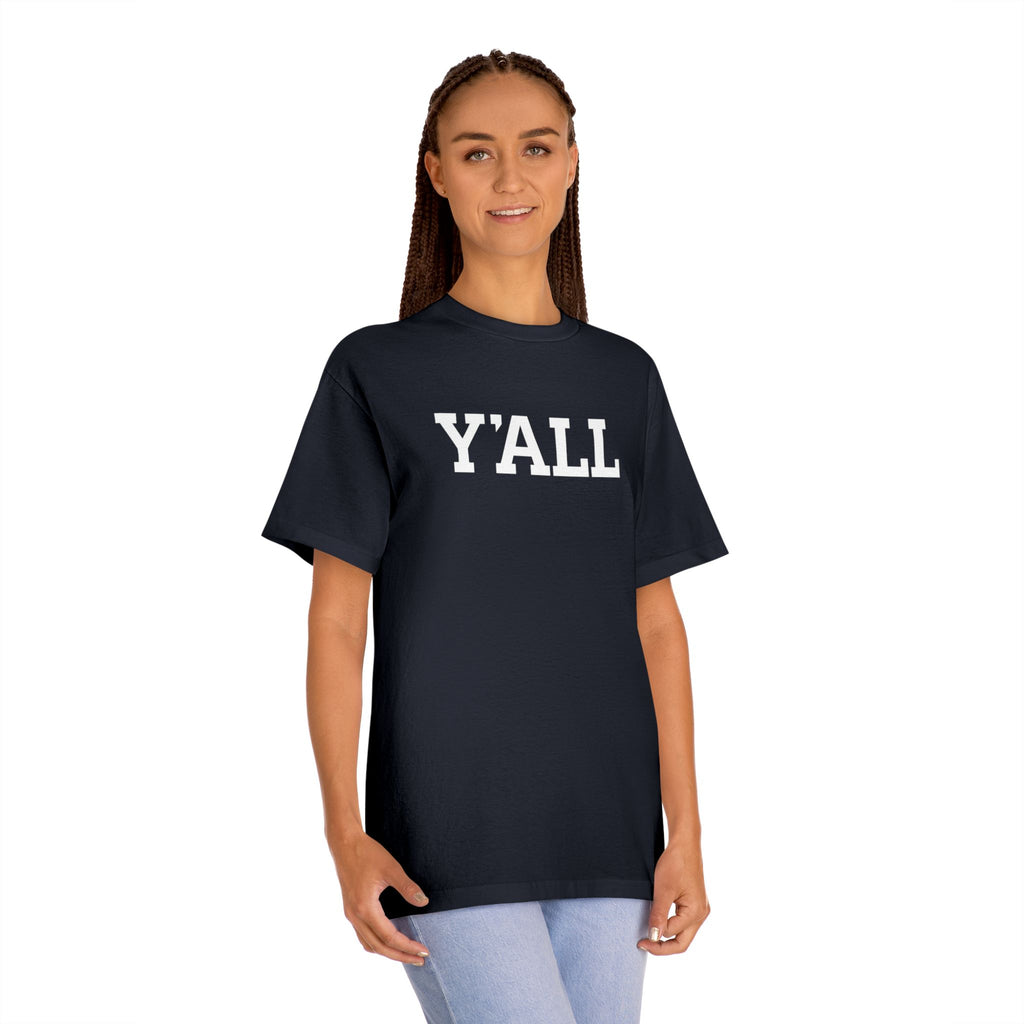 Y'ALL Tee — Minimal Micro Logo Cotton T-Shirt