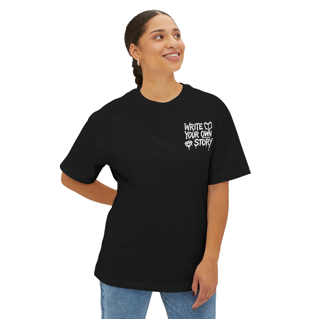 Unisex Oversized Boxy Tee - Write Your Own Story, Casual Tee, Inspirational Shirt, Gift for Writers, Summer Fashion, Relaxed Fit