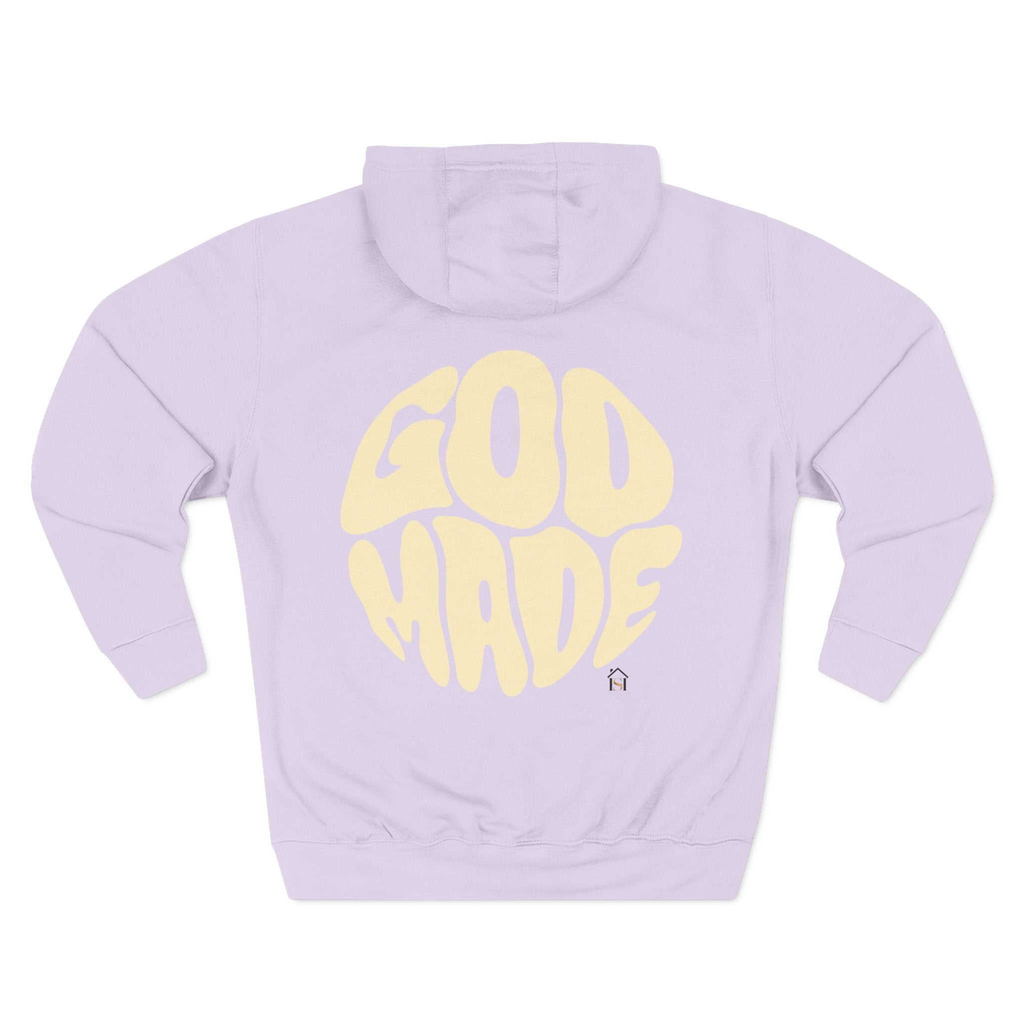 God Made Hoodie — Red Retro Bubble Logo Fleece Pullover