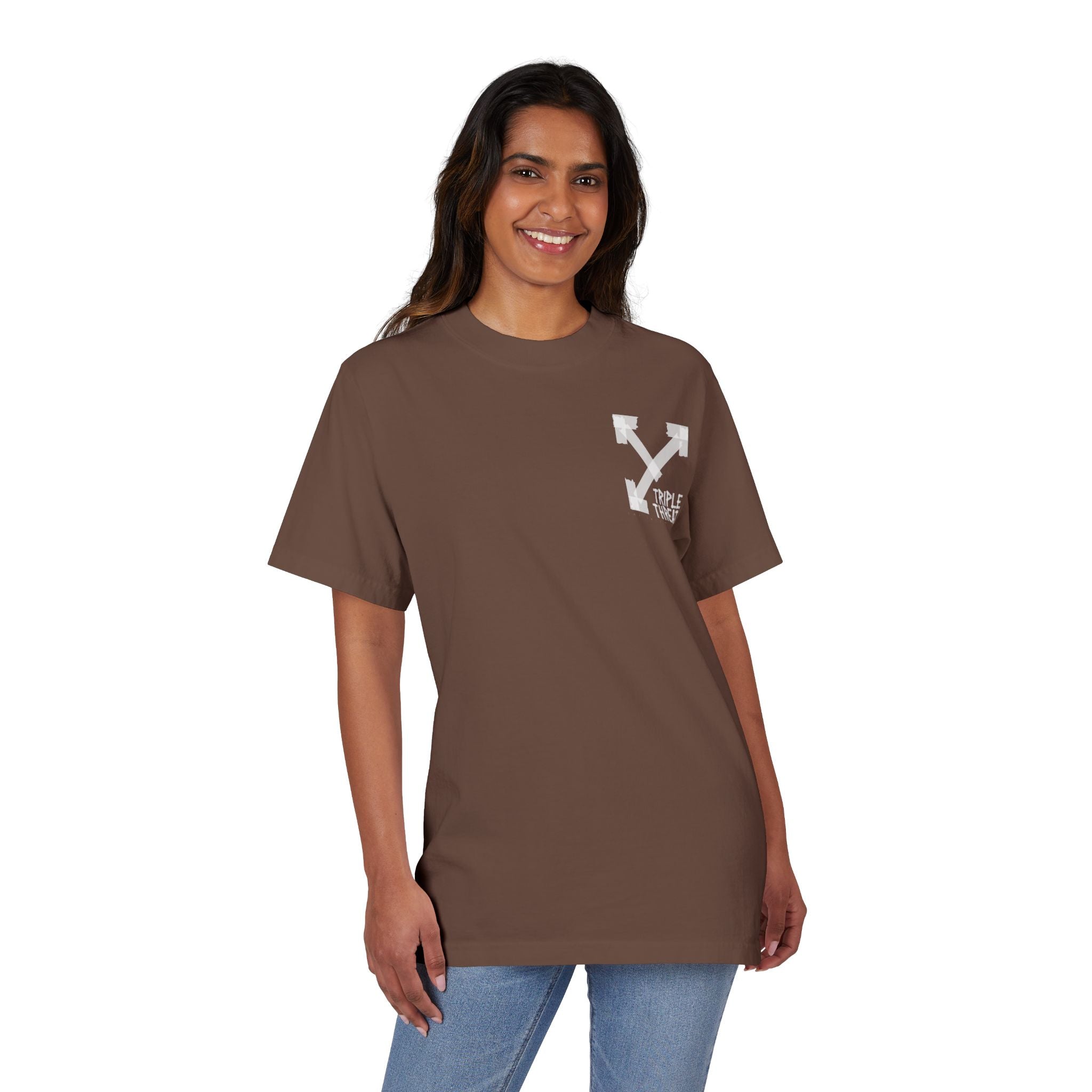 Triple Threat Unisex Drop-Shoulder T-Shirt, Stylish Graphic Tee, Streetwear Top, Casual Wear, Gift for Friends, Modern Fashion