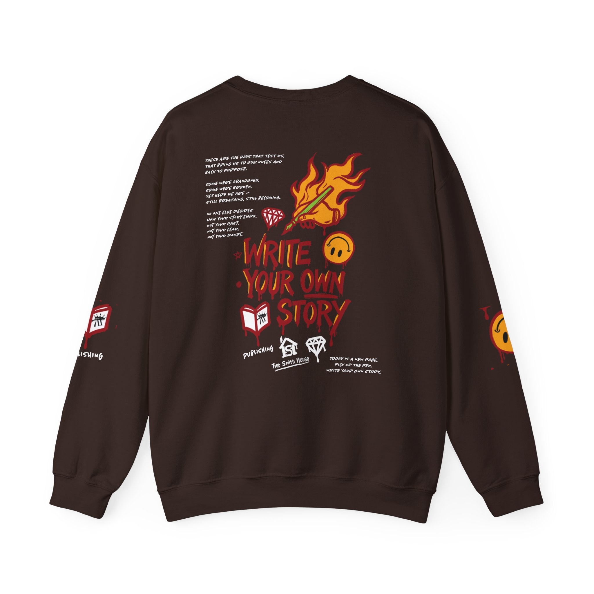Write Your Own Story Crewneck Sweatshirt — Inspirational Graphic Pullover