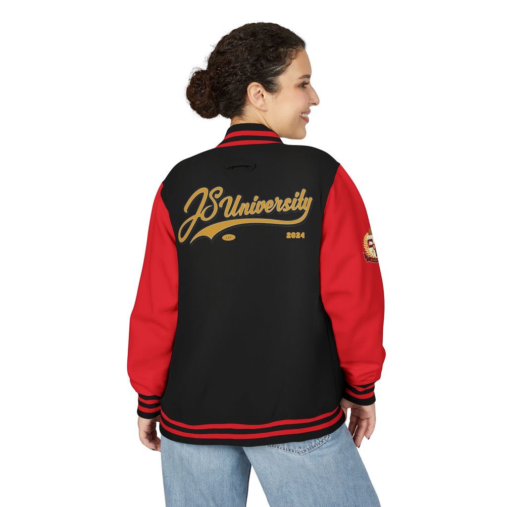Letterman Jacket — JS University Varsity Letterman Jacket with Script Back Logo