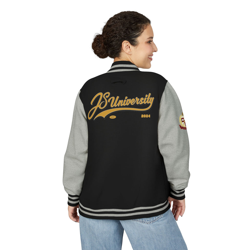 Letterman Jacket — JS University Varsity Letterman Jacket with Script Back Logo