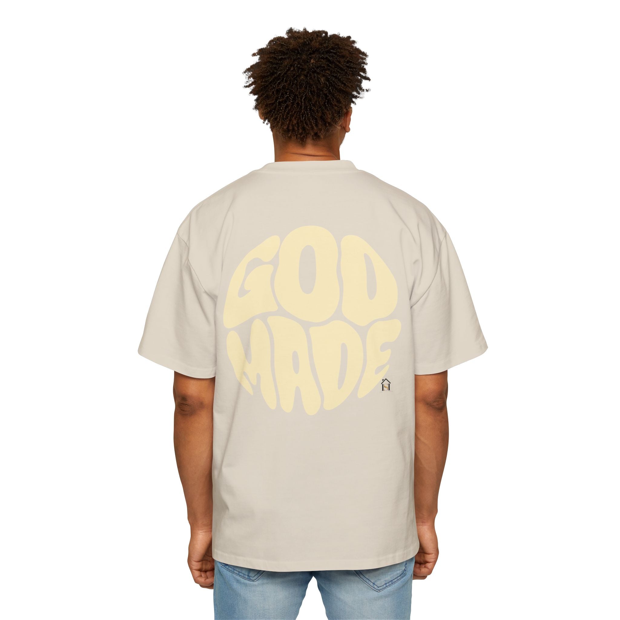 God Made Men's Heavy Oversized Tee, Casual Streetwear, Trendy Graphic Shirt, Unisex Gift, Everyday Comfort, Statement Tee