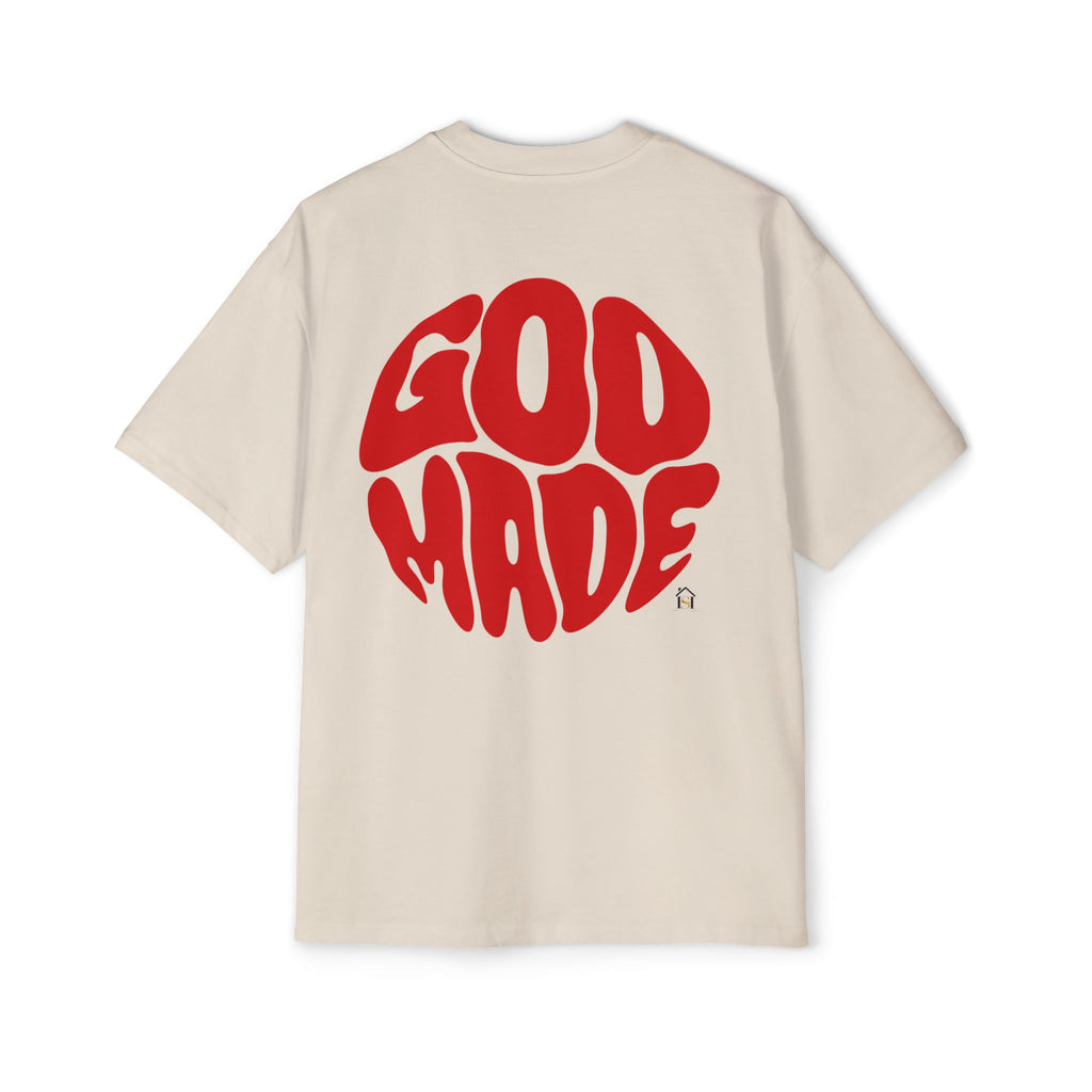 God Made Men's Heavy Oversized Tee, Casual Streetwear, Trendy Graphic Shirt, Unisex Gift, Everyday Comfort, Statement Tee
