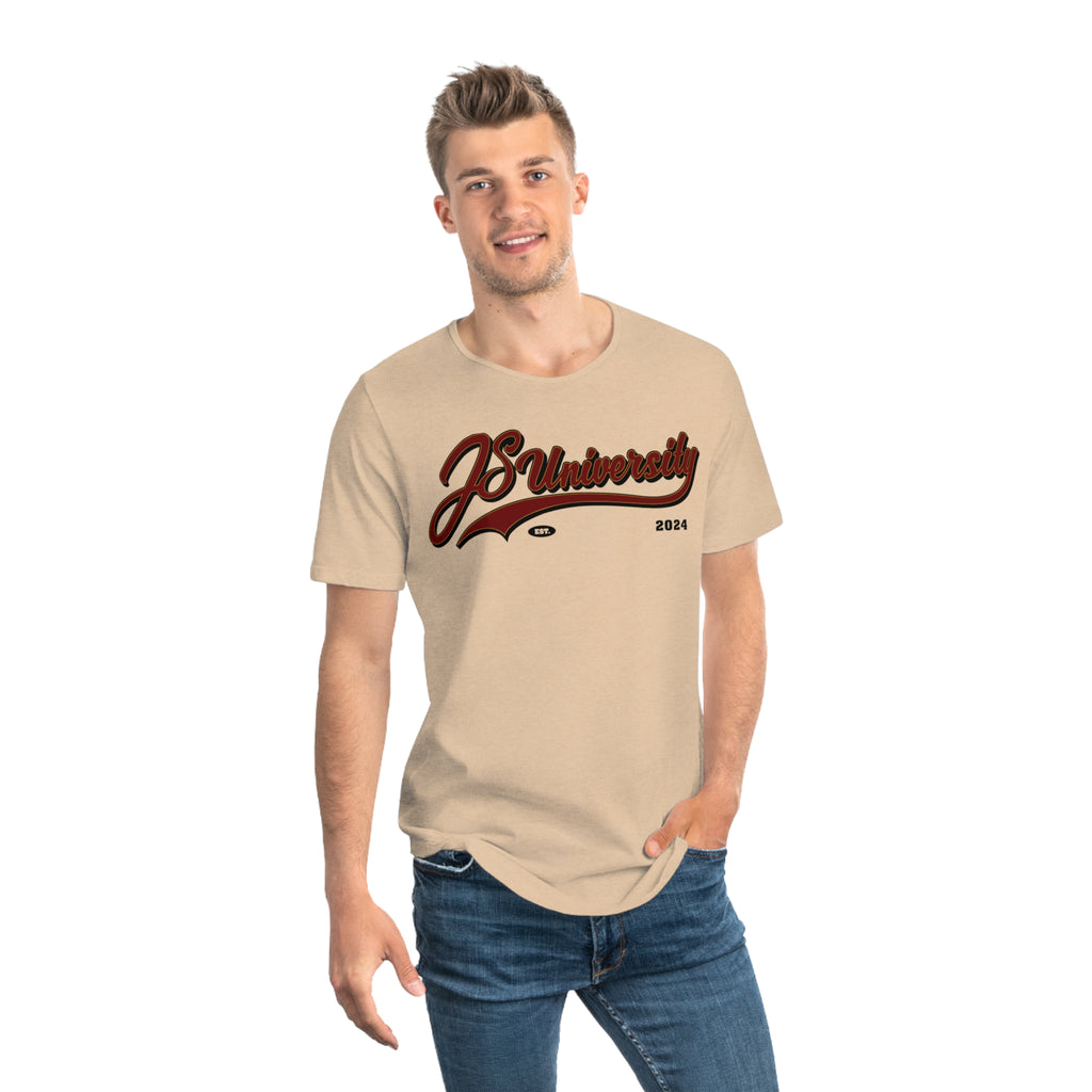 Men's Curved Hem Tee, Casual Men's Shirt, JSUniversity Apparel, Trendy Graphic Tee, Summer Fashion Top, College Style Clothes