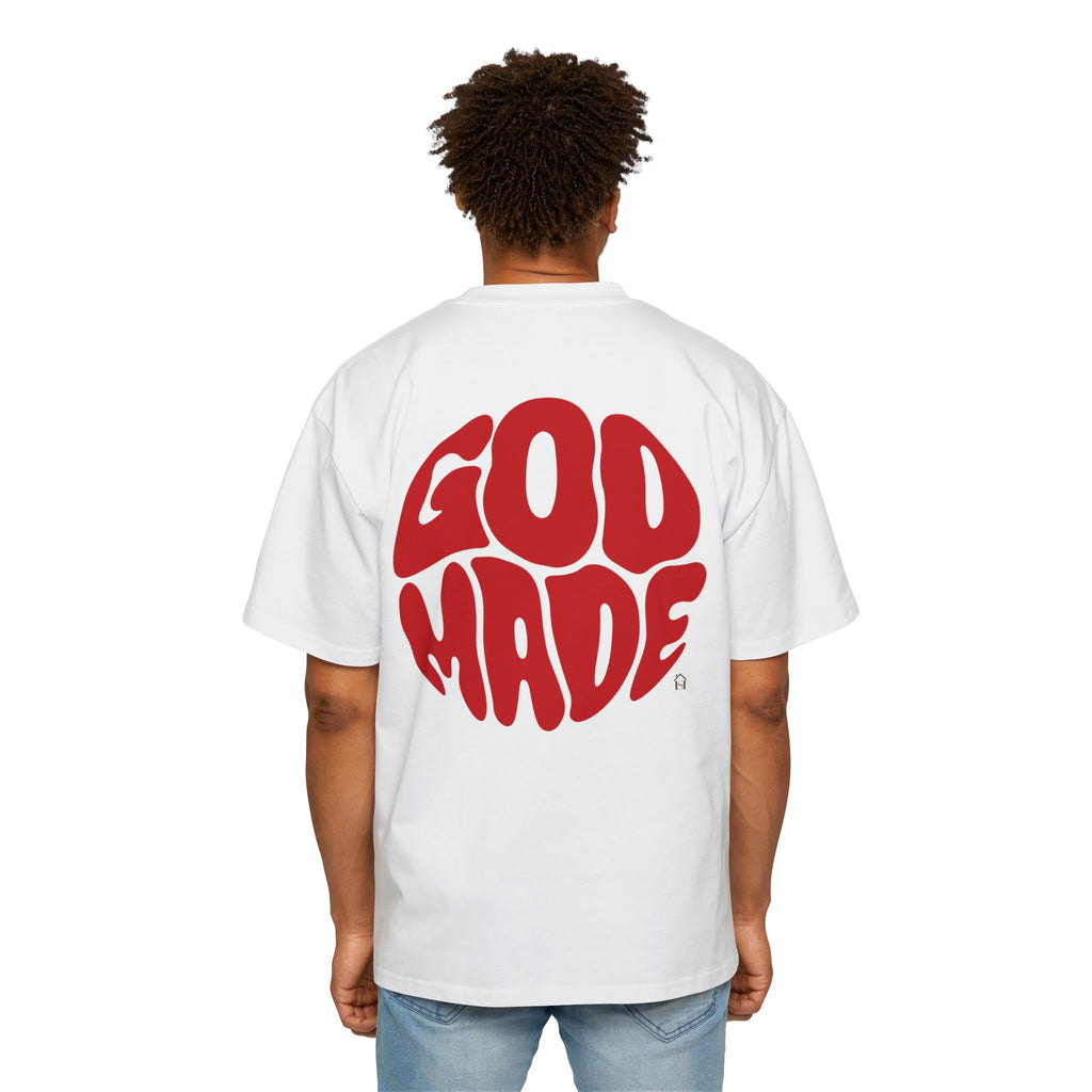 God Made Men's Heavy Oversized Tee, Casual Streetwear, Trendy Graphic Shirt, Unisex Gift, Everyday Comfort, Statement Tee