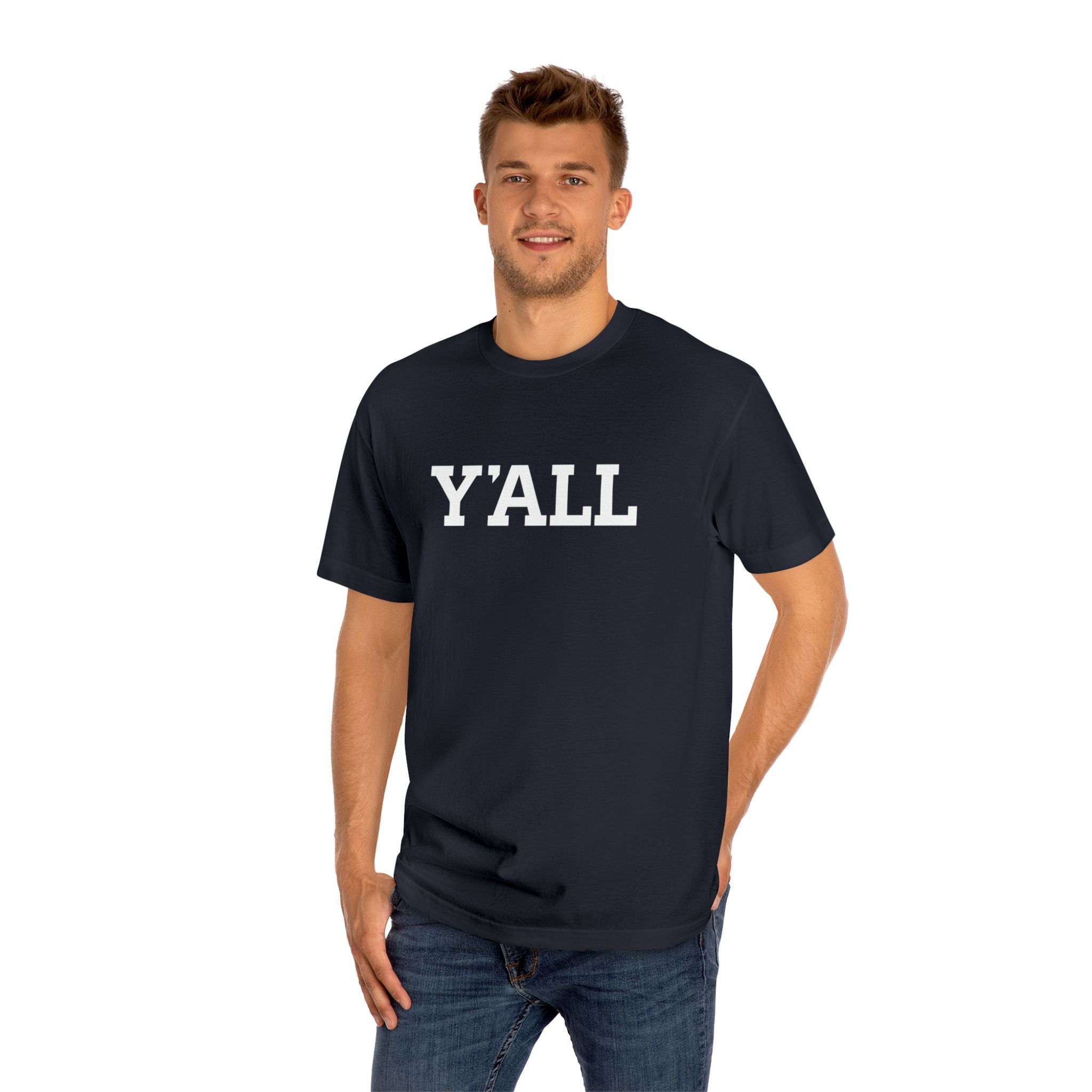 Y'ALL Tee — Minimal Micro Logo Cotton T-Shirt
