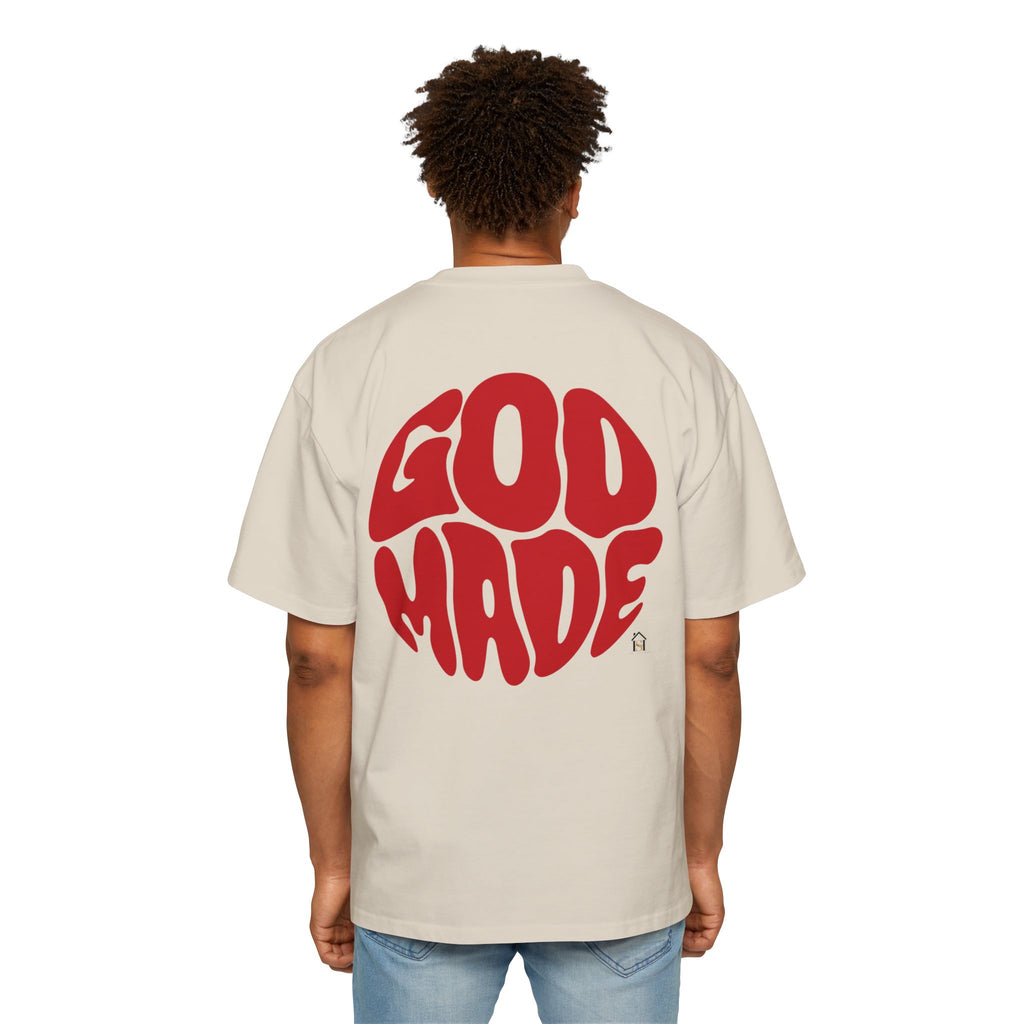God Made Men's Heavy Oversized Tee, Casual Streetwear, Trendy Graphic Shirt, Unisex Gift, Everyday Comfort, Statement Tee