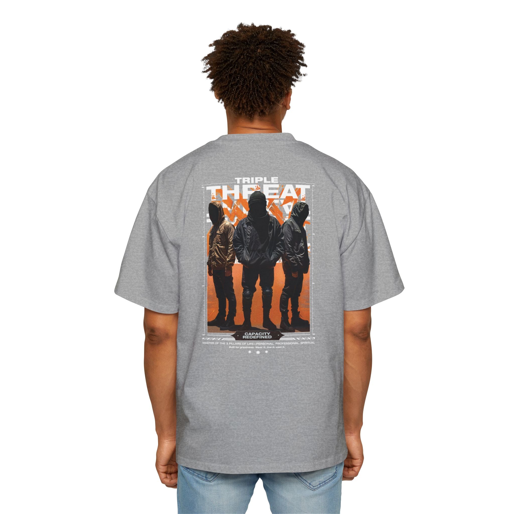 Graphic Tee — “Purpose” Front & Triple Threat Movie Poster Back