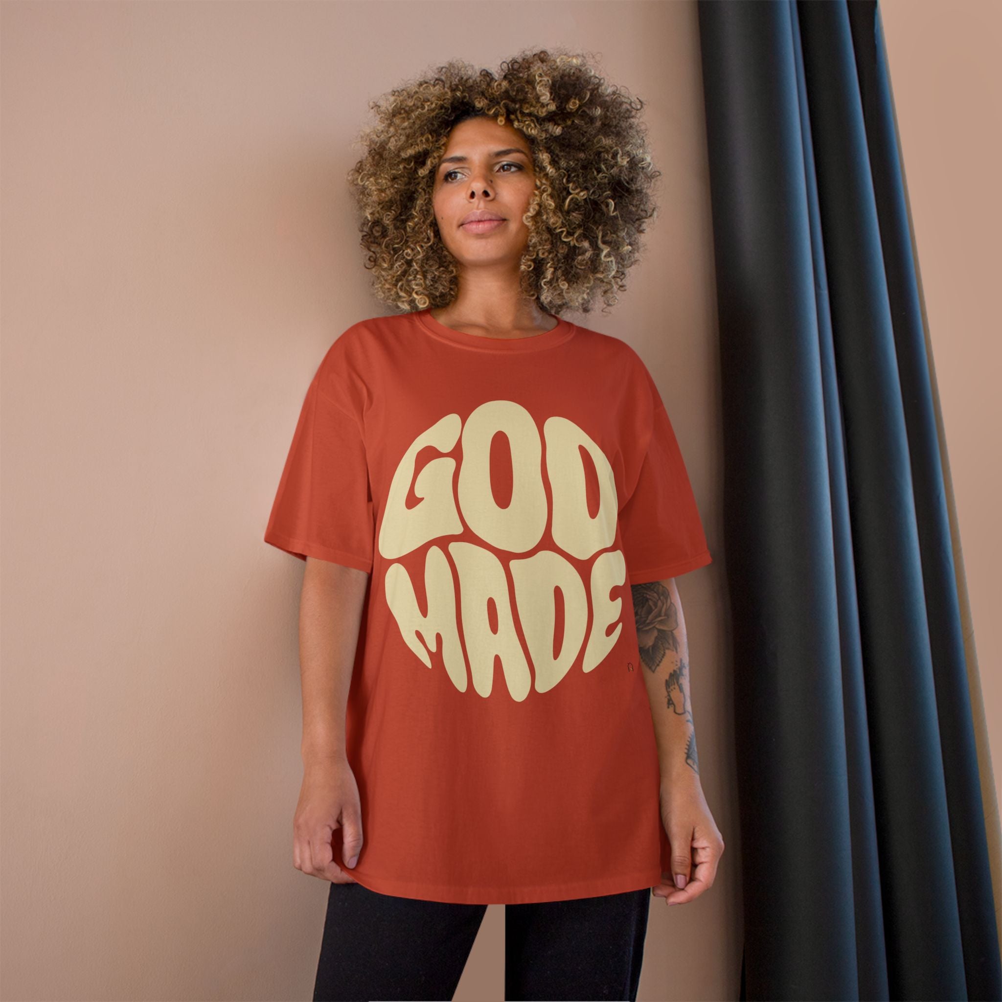 God Made Champion T-Shirt, Casual Wear, Gift for Believers, Inspirational Tee, Everyday Comfort