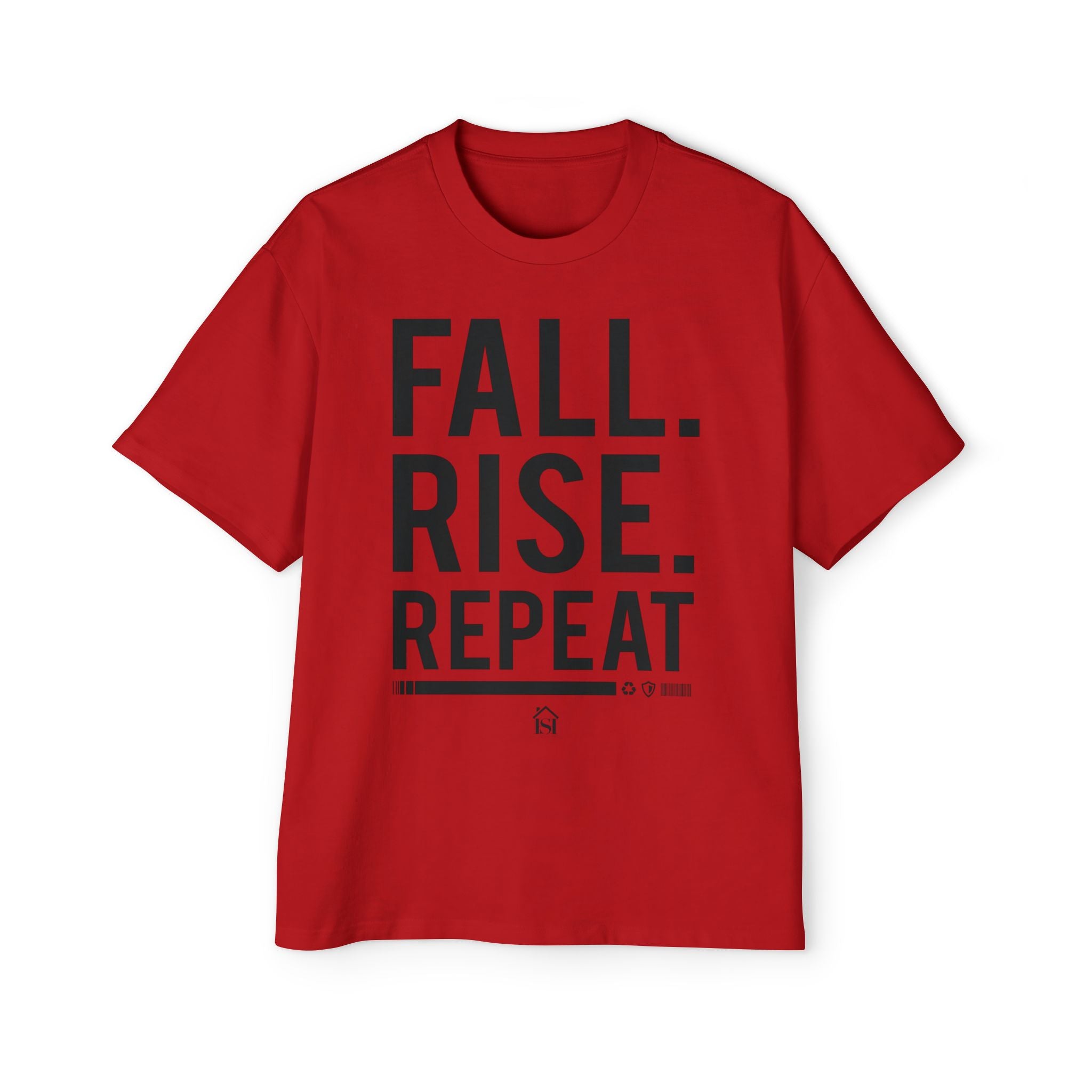 Men's Motivational Oversized Tee - Fall. Rise. Repeat. | Casual Streetwear, Gift for Him, Inspirational Shirt, Relaxed Fit Tee, [...]