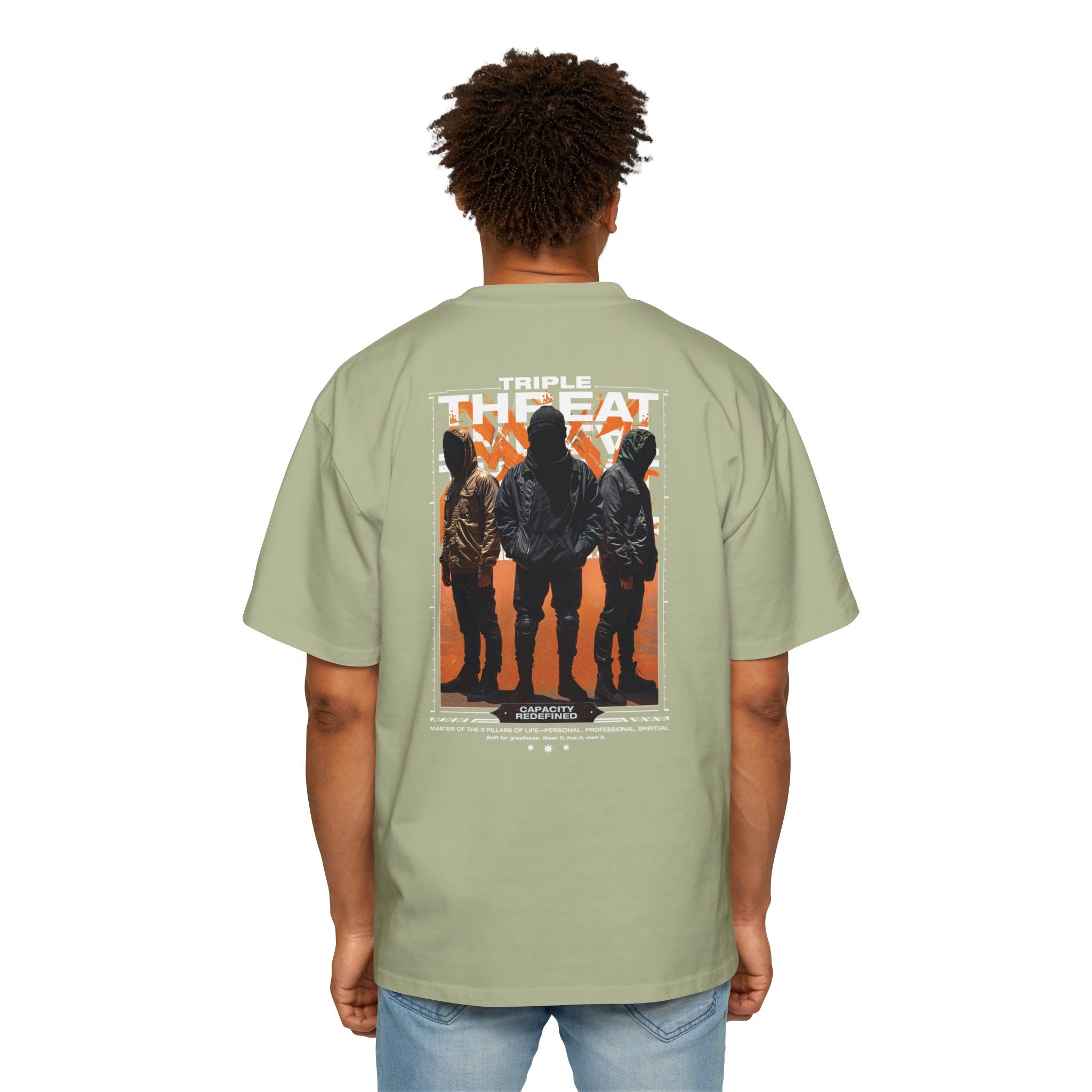 Graphic Tee — “Purpose” Front & Triple Threat Movie Poster Back