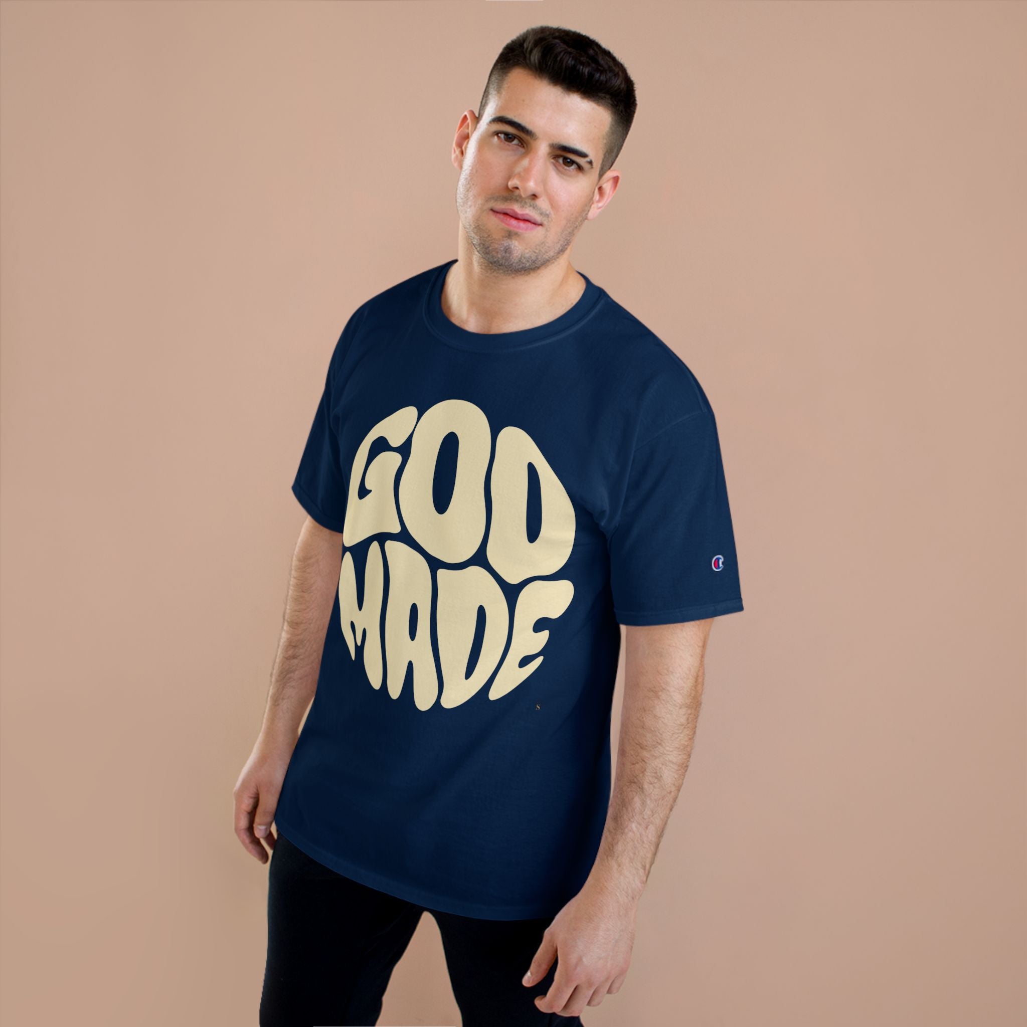 God Made Champion T-Shirt, Casual Wear, Gift for Believers, Inspirational Tee, Everyday Comfort