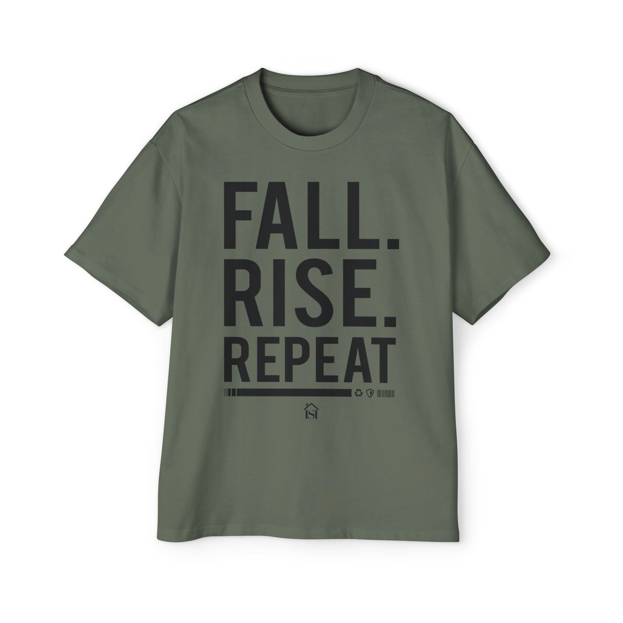 Men's Motivational Oversized Tee - Fall. Rise. Repeat. | Casual Streetwear, Gift for Him, Inspirational Shirt, Relaxed Fit Tee, [...]