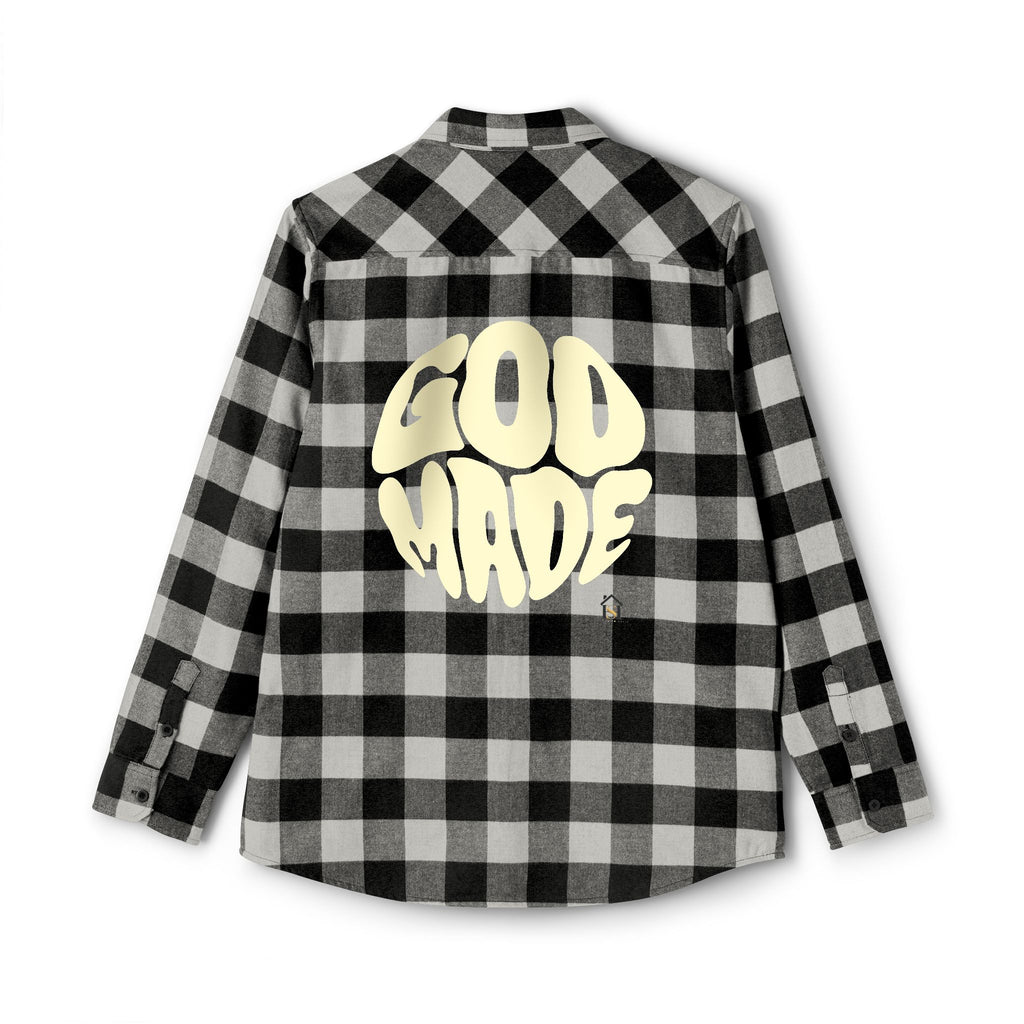 God Made Flannel Shirt — Buffalo Plaid Christian Graphic Shirt