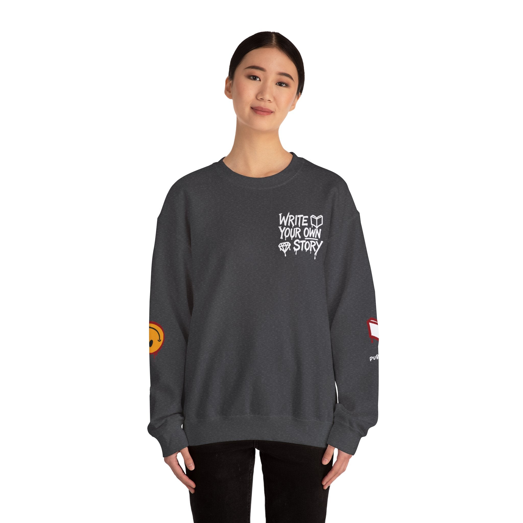 Write Your Own Story Crewneck Sweatshirt — Inspirational Graphic Pullover