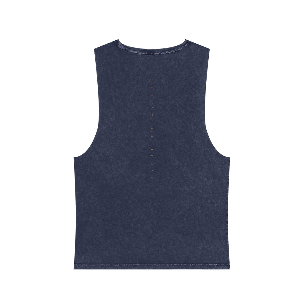 Unisex Stonewash Tank Top, Retro Graphic Tee, God Made Design, Casual Summer Wear, Gift for Friends, Spiritual Apparel