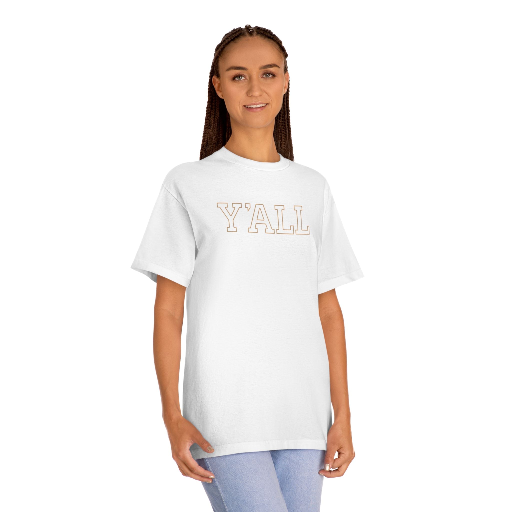 Y'ALL Tee — Minimal Micro Logo Cotton T-Shirt