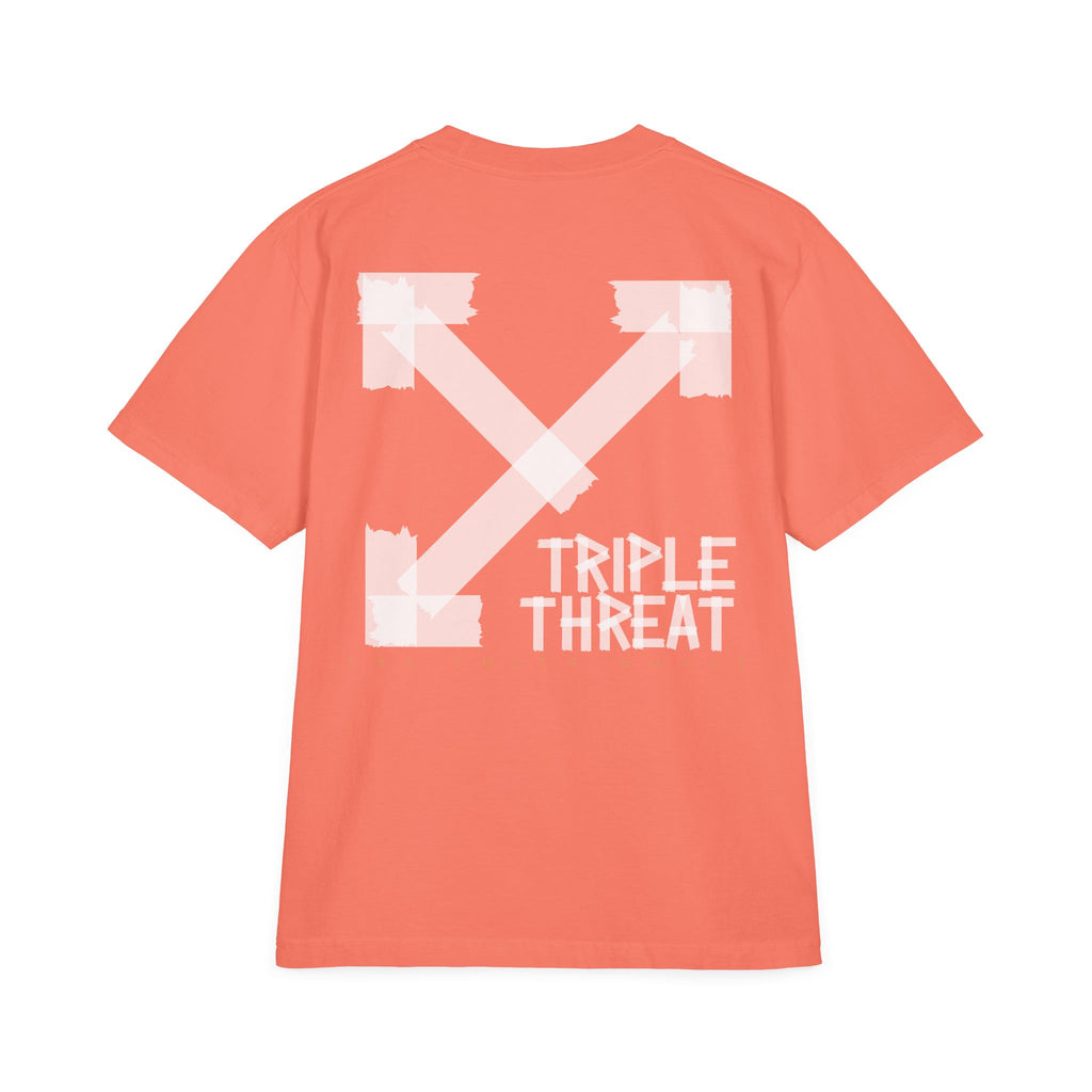 Triple Threat Unisex Drop-Shoulder T-Shirt, Stylish Graphic Tee, Streetwear Top, Casual Wear, Gift for Friends, Modern Fashion