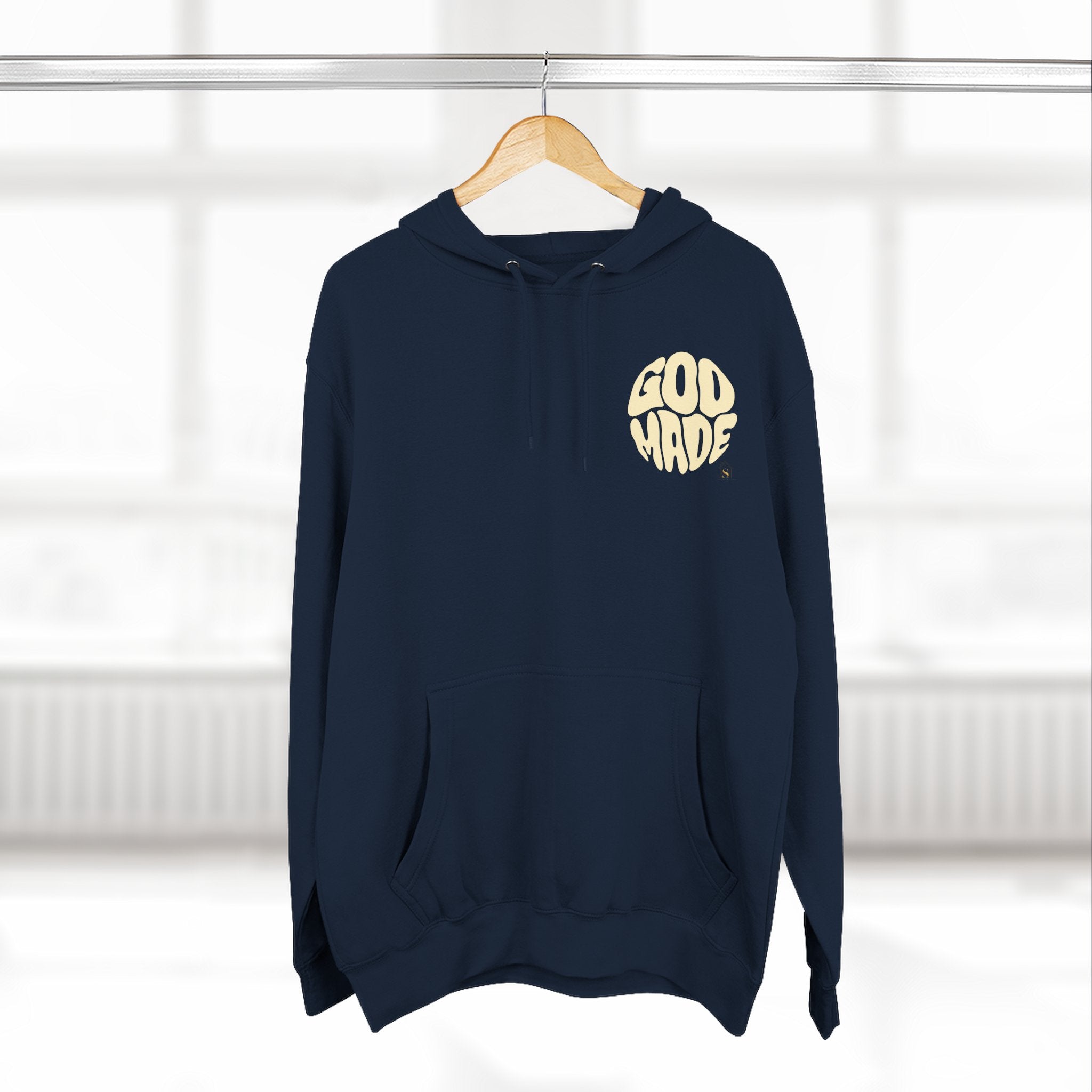 God Made Hoodie — Red Retro Bubble Logo Fleece Pullover