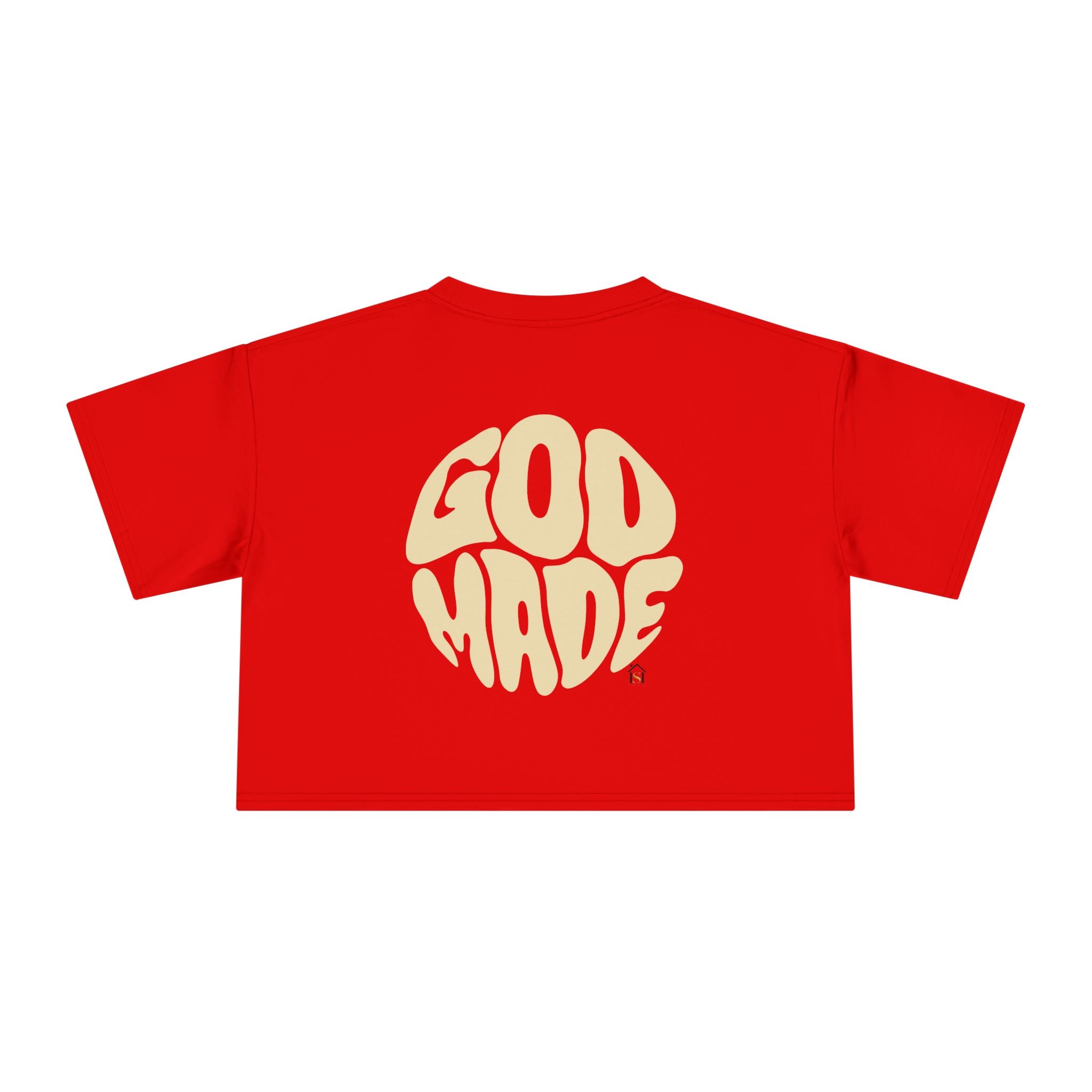Women's Crop Tee with Bold 'GOD MADE' Design, Stylish Summer Top, Gift for Fashion Lovers, Casual Daily Wear, Unique Trendy Apparel