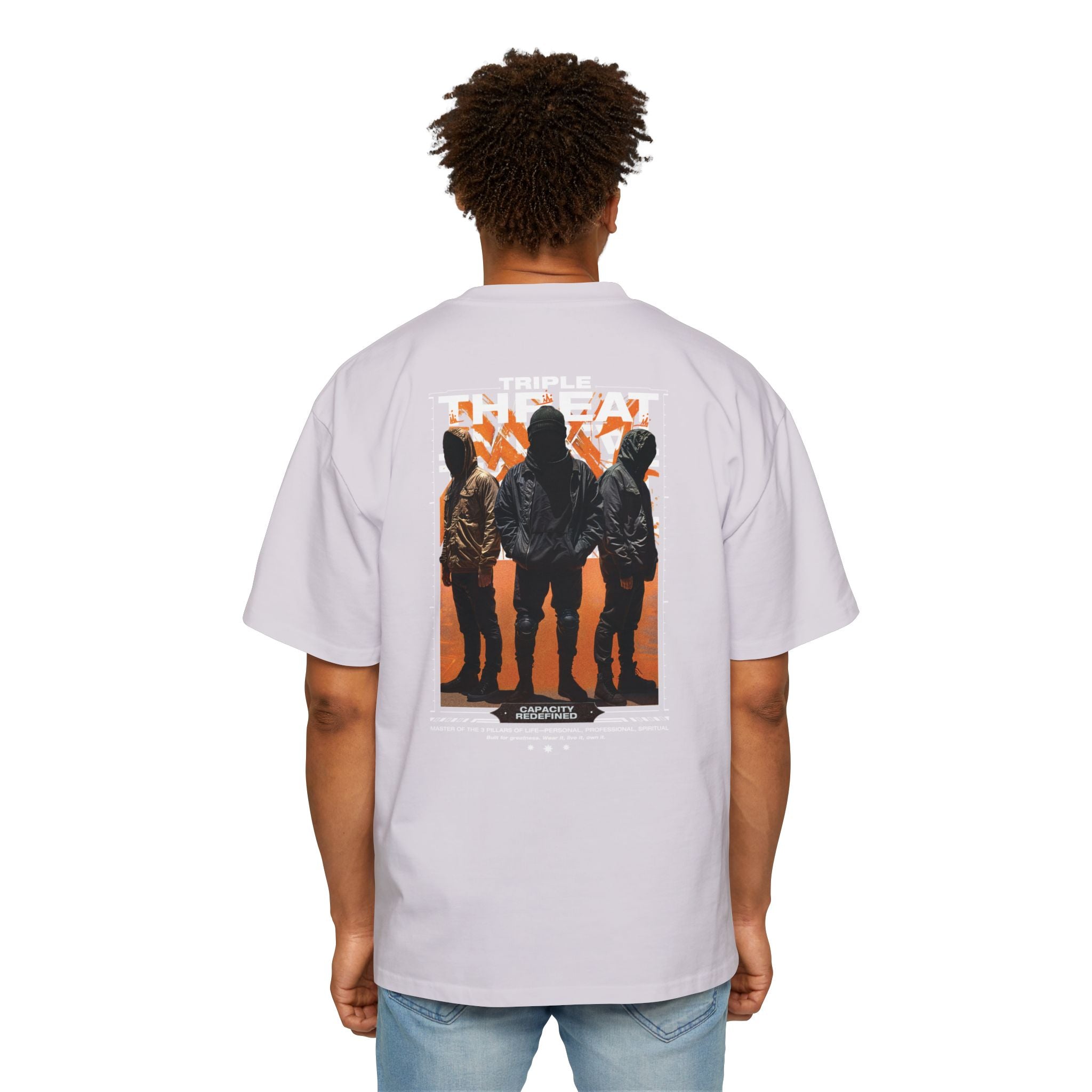 Graphic Tee — “Purpose” Front & Triple Threat Movie Poster Back