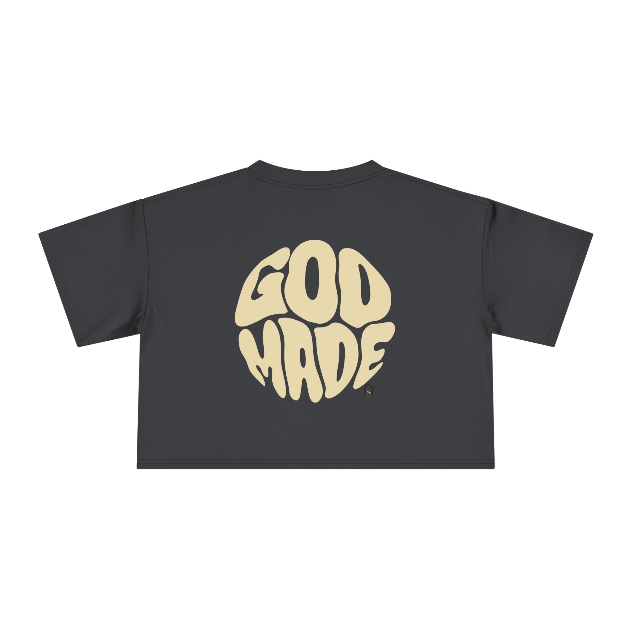 Women's Crop Tee with Bold 'GOD MADE' Design, Stylish Summer Top, Gift for Fashion Lovers, Casual Daily Wear, Unique Trendy Apparel