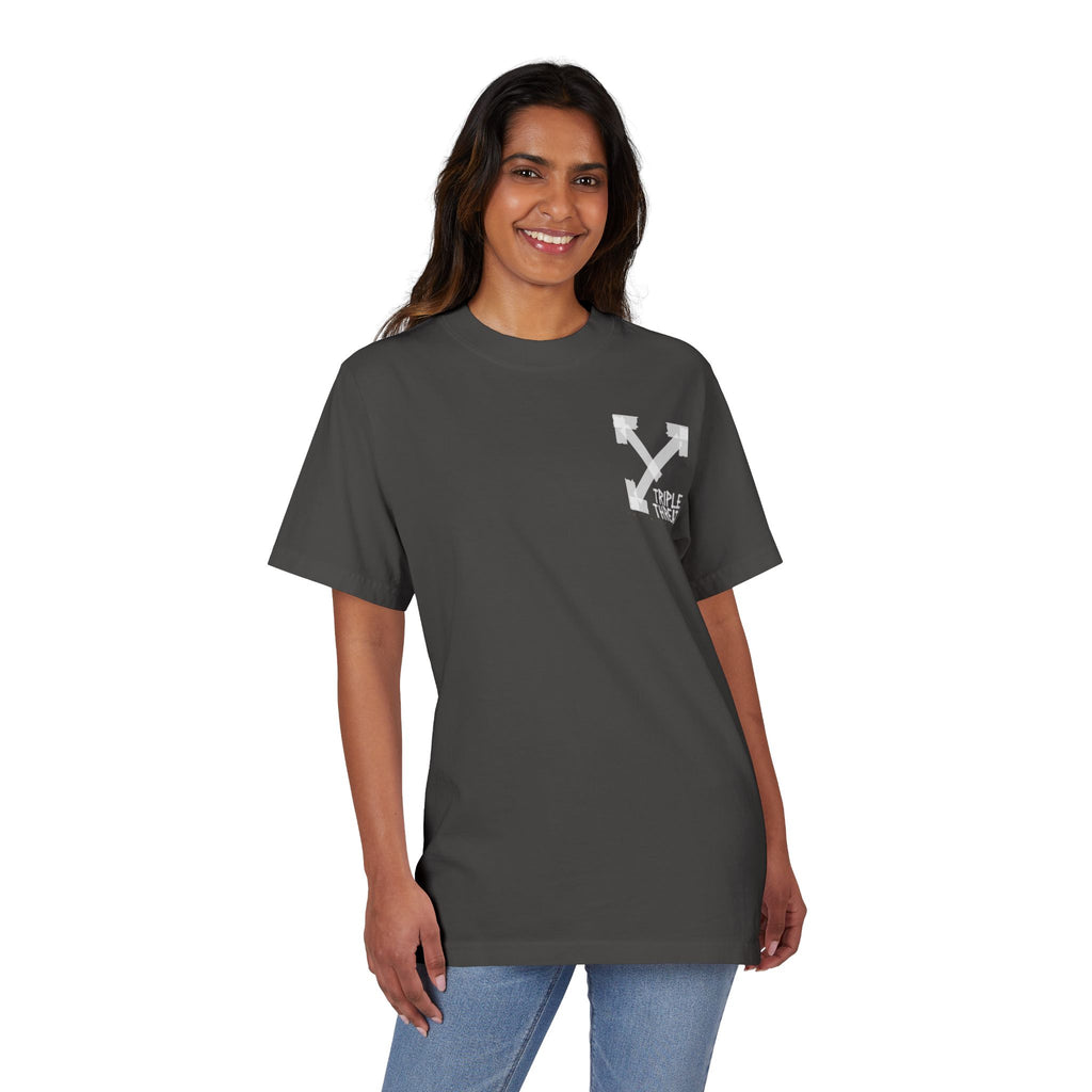 Triple Threat Unisex Drop-Shoulder T-Shirt, Stylish Graphic Tee, Streetwear Top, Casual Wear, Gift for Friends, Modern Fashion
