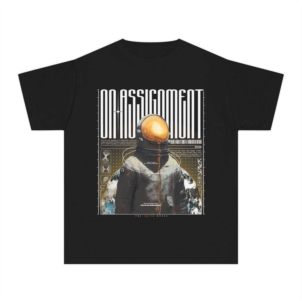 Youth Graphic Tee - On Assignment, Cool Casual Wear, Unique Gift for Teens, Trendy Birthday Present, Everyday Style Top