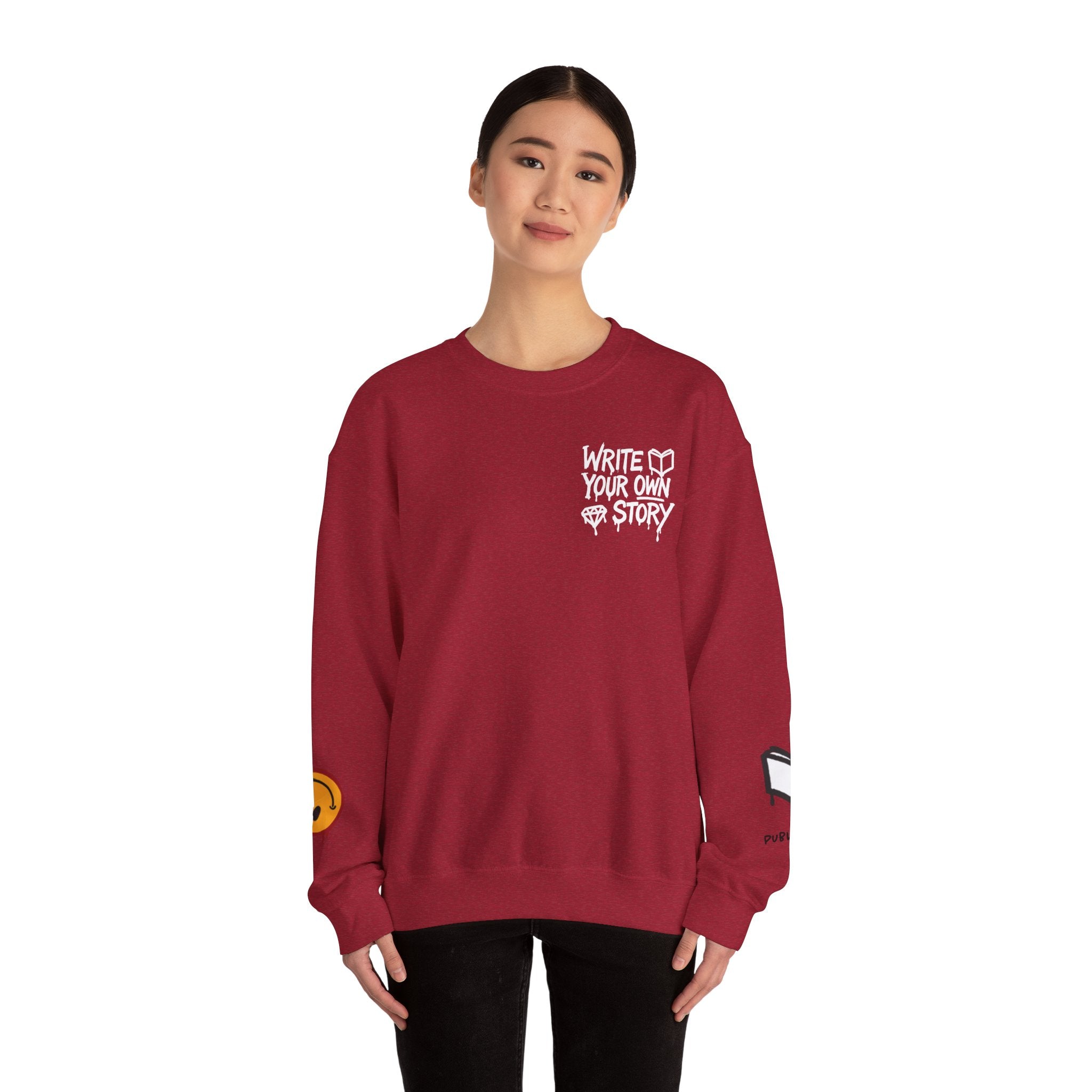 Write Your Own Story Crewneck Sweatshirt — Inspirational Graphic Pullover