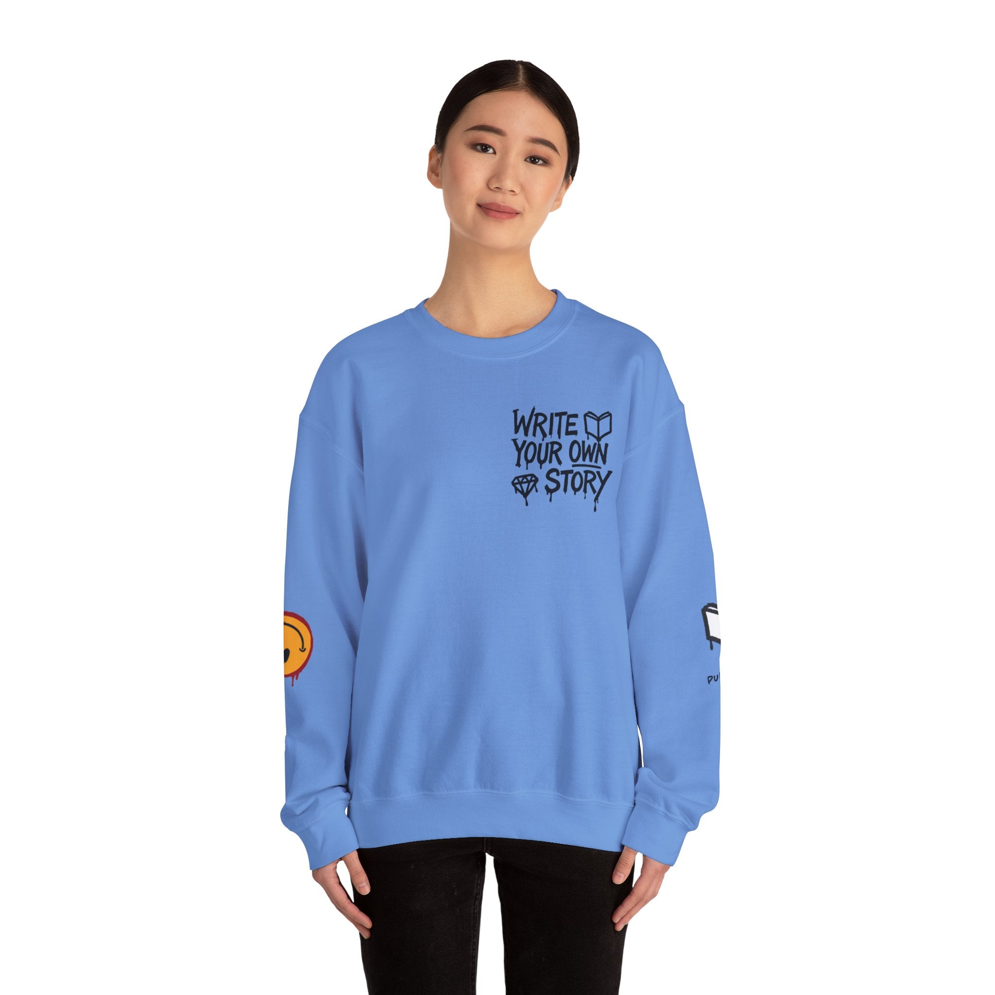 Write Your Own Story Crewneck Sweatshirt — Inspirational Graphic Pullover