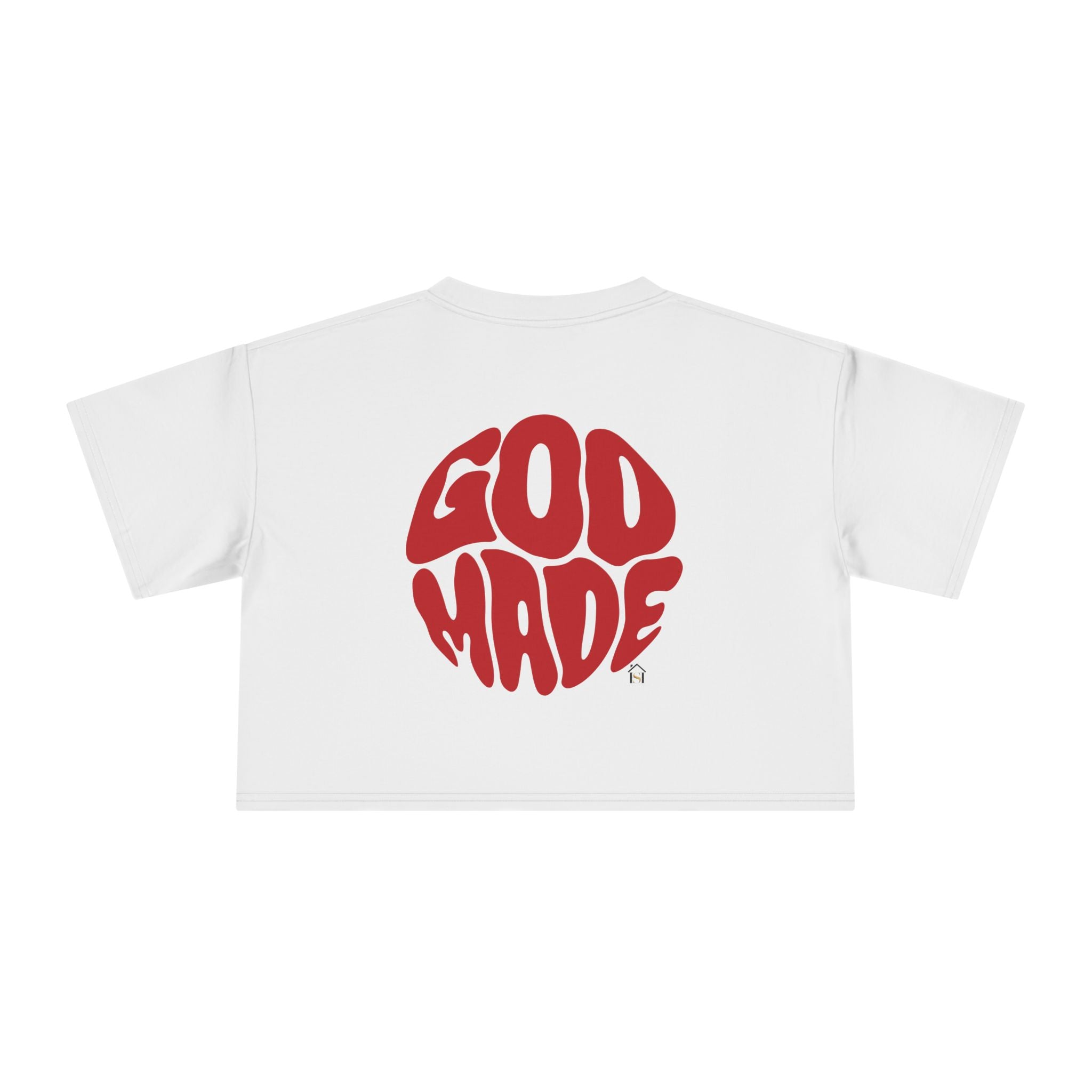 Women's Crop Tee with Bold 'GOD MADE' Design, Stylish Summer Top, Gift for Fashion Lovers, Casual Daily Wear, Unique Trendy Apparel