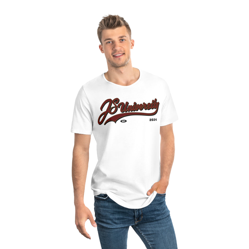 Men's Curved Hem Tee, Casual Men's Shirt, JSUniversity Apparel, Trendy Graphic Tee, Summer Fashion Top, College Style Clothes
