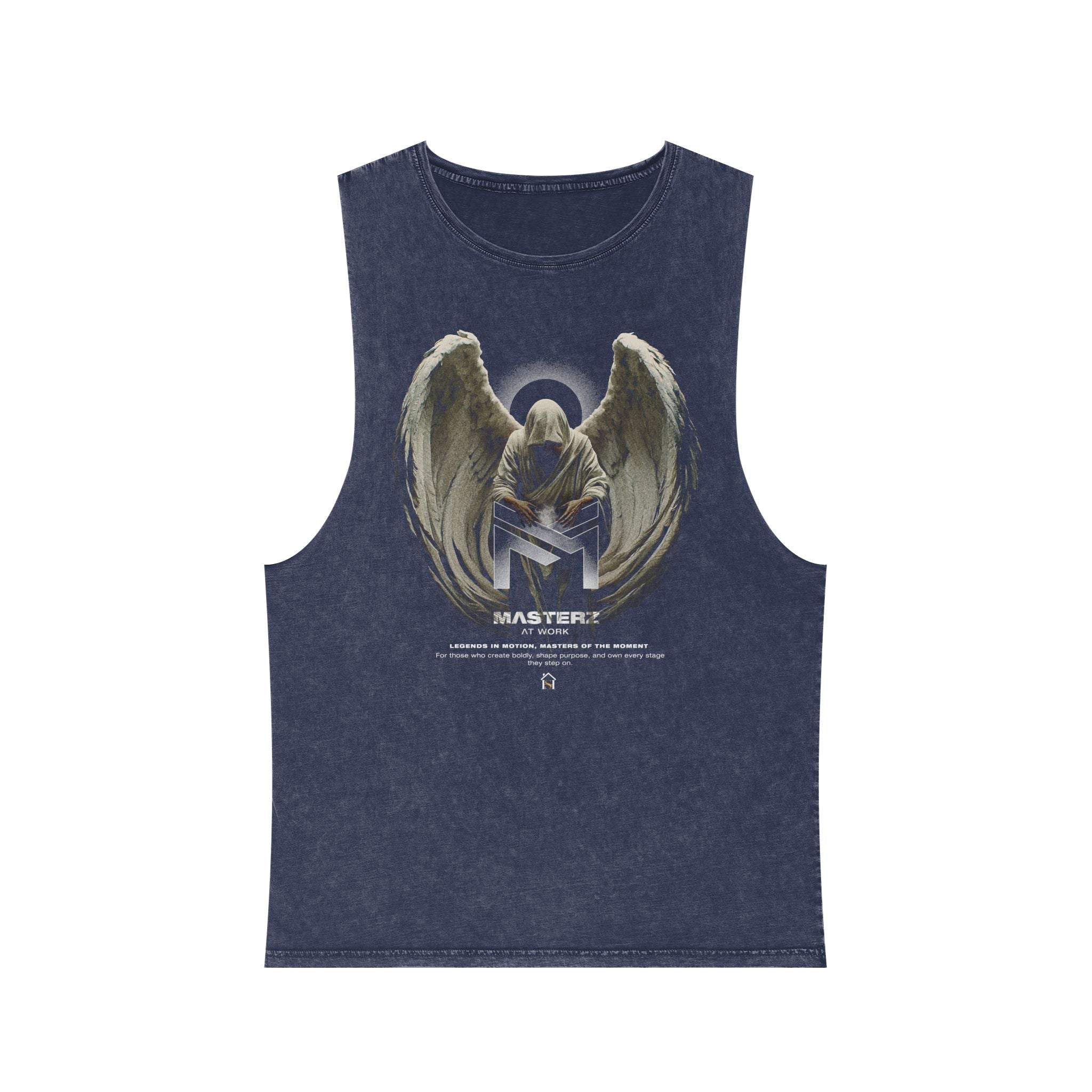 Unisex Stonewash Tank Top - Angelic 'Master' Graphic Tee for Casual Comfort