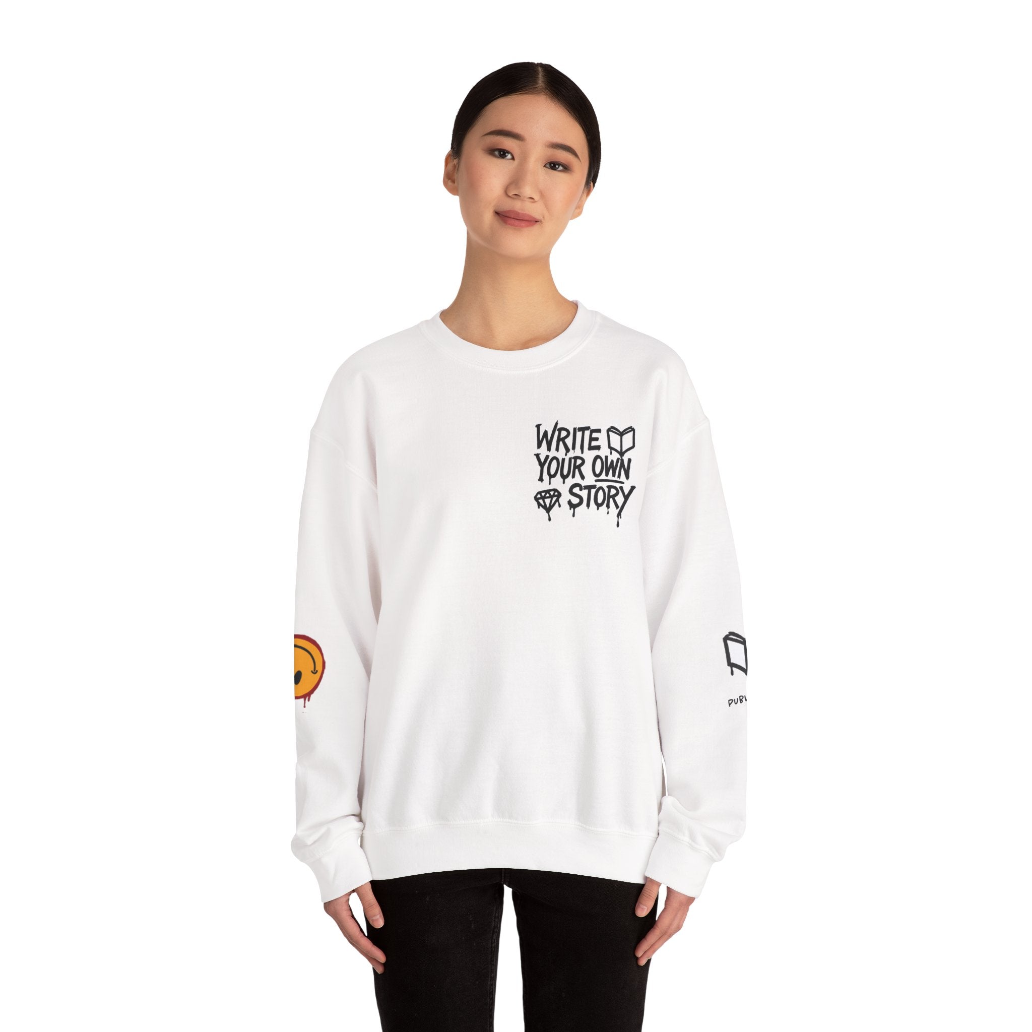 Write Your Own Story Crewneck Sweatshirt — Inspirational Graphic Pullover