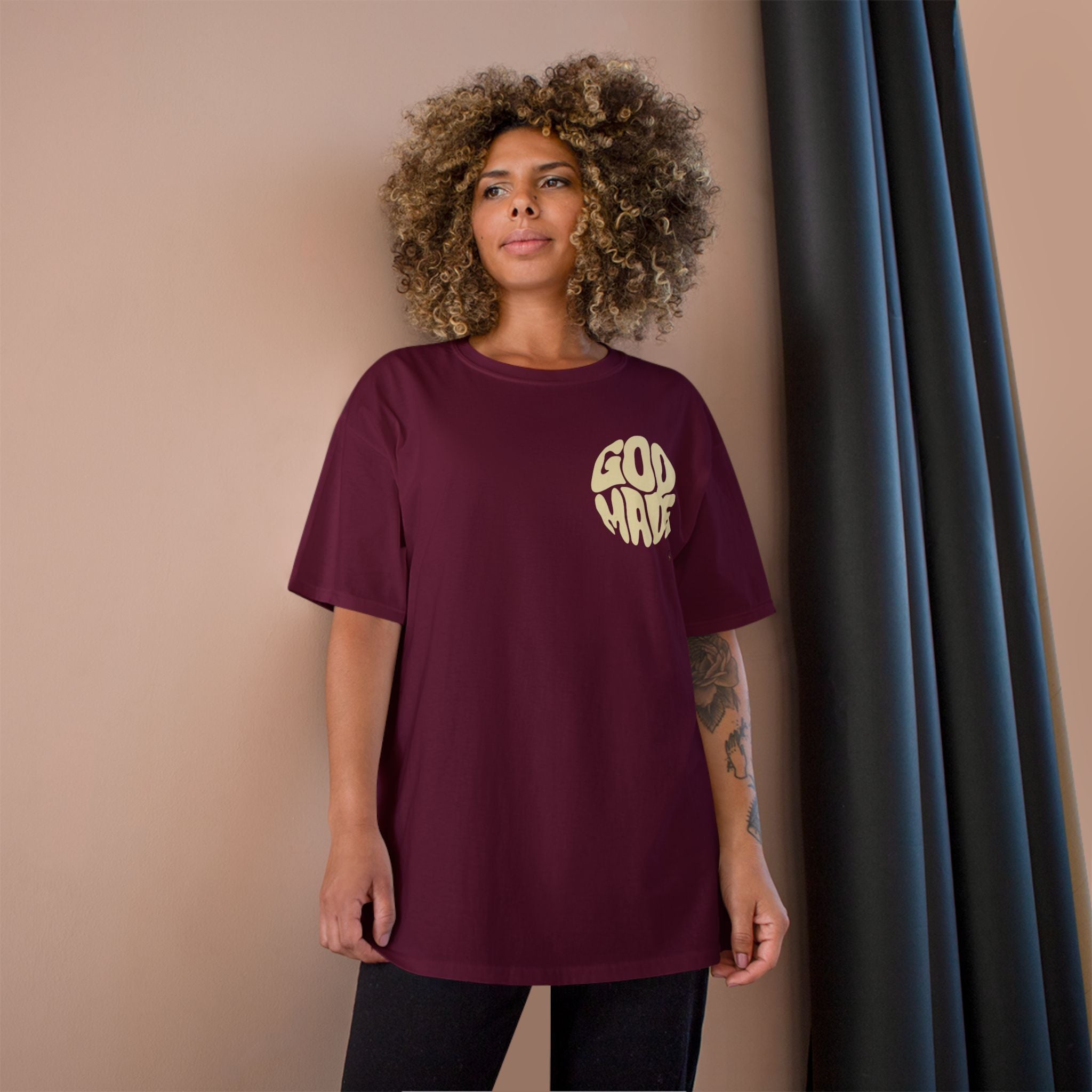 God Made Champion T-Shirt, Casual Wear, Gift for Believers, Inspirational Tee, Everyday Comfort