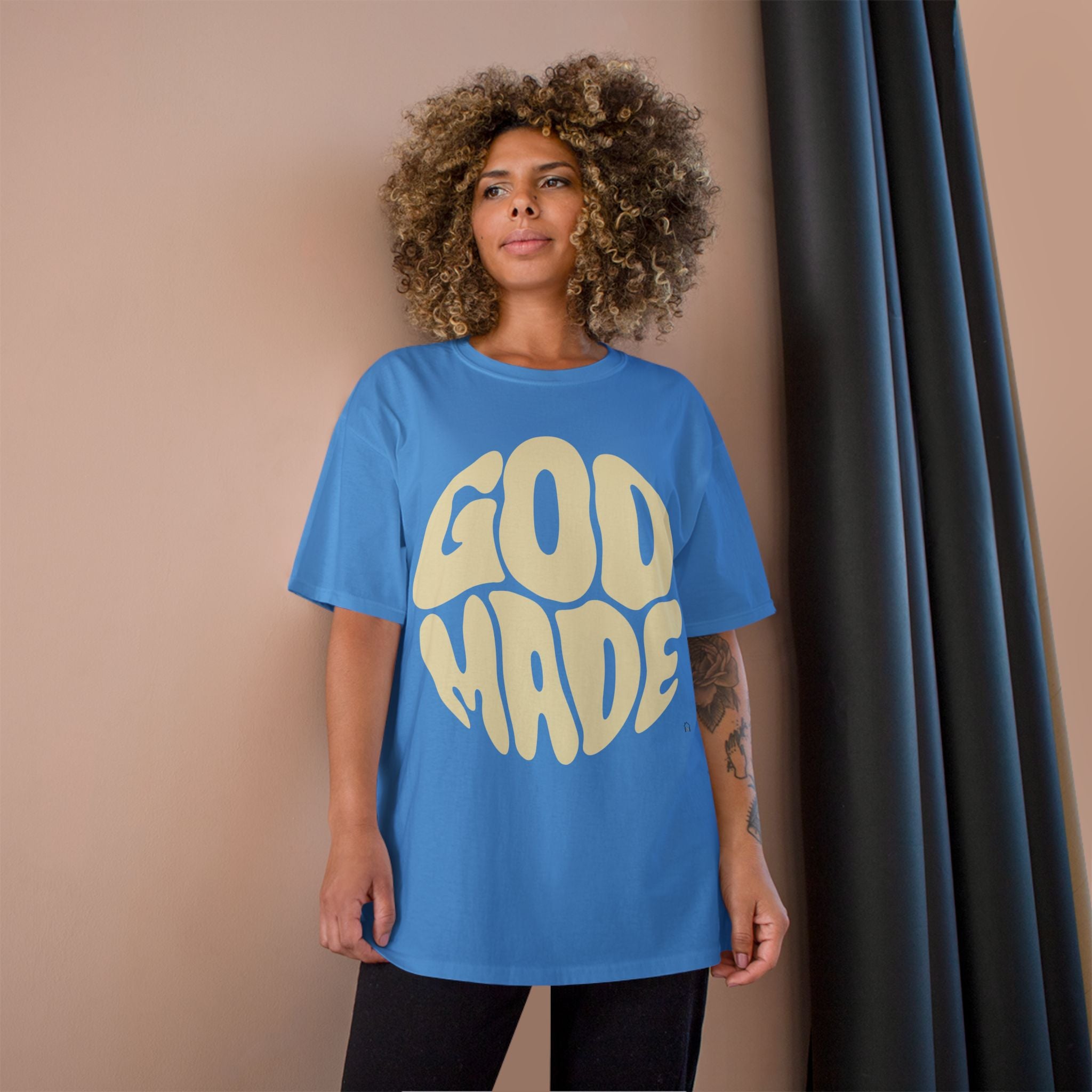 God Made Champion T-Shirt, Casual Wear, Gift for Believers, Inspirational Tee, Everyday Comfort
