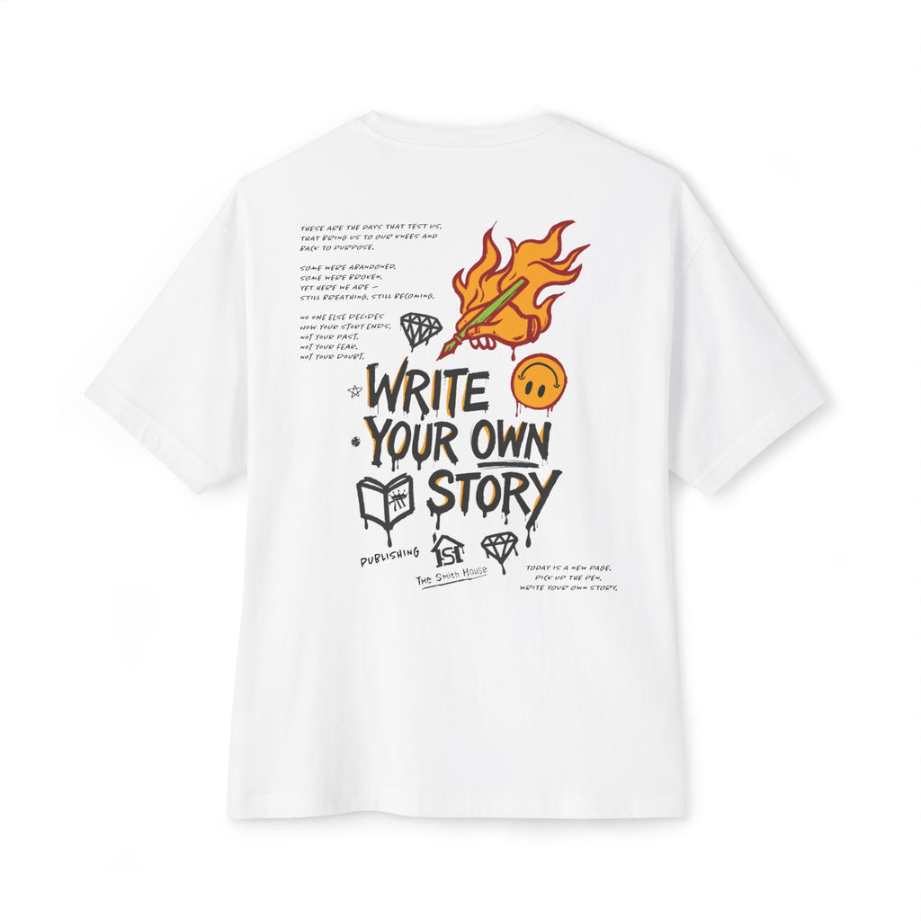 Unisex Oversized Boxy Tee - Write Your Own Story, Casual Tee, Inspirational Shirt, Gift for Writers, Summer Fashion, Relaxed Fit