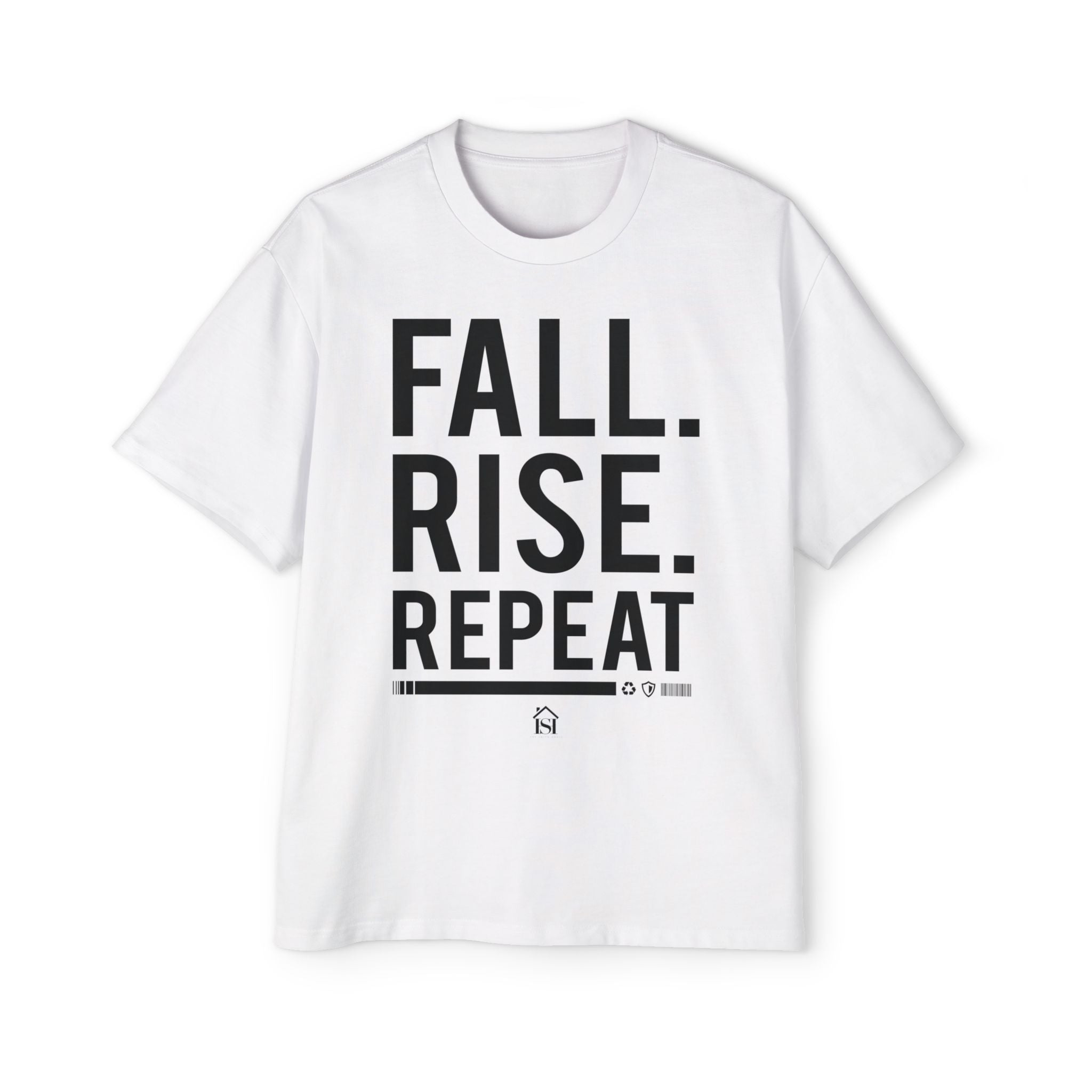 Men's Motivational Oversized Tee - Fall. Rise. Repeat. | Casual Streetwear, Gift for Him, Inspirational Shirt, Relaxed Fit Tee, [...]