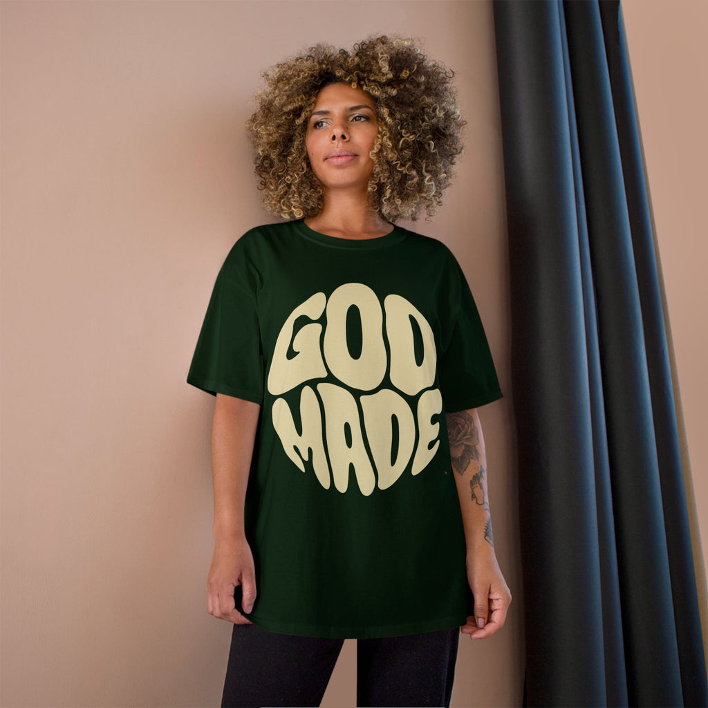 God Made Champion T-Shirt, Casual Wear, Gift for Believers, Inspirational Tee, Everyday Comfort