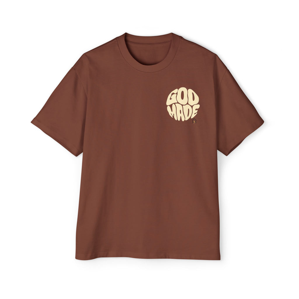 God Made Men's Heavy Oversized Tee, Casual Streetwear, Trendy Graphic Shirt, Unisex Gift, Everyday Comfort, Statement Tee