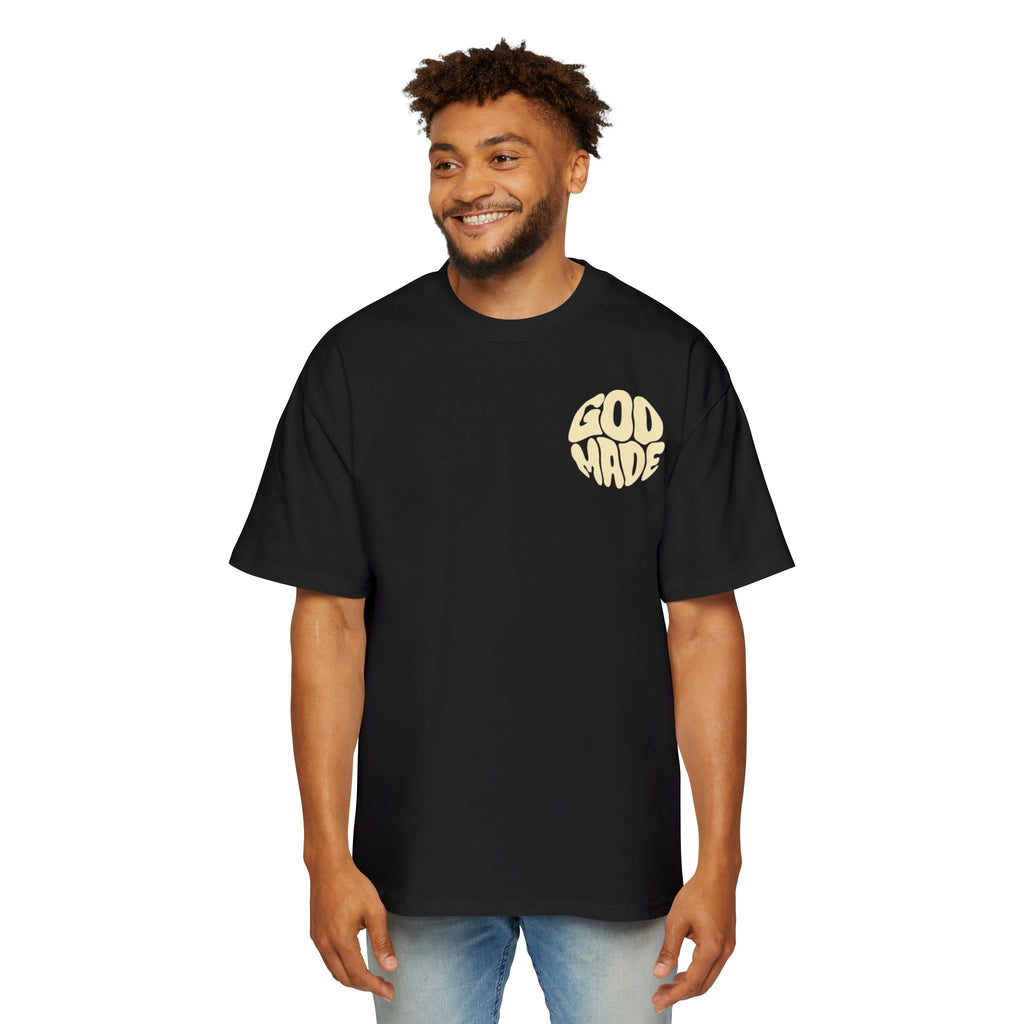 God Made Men's Heavy Oversized Tee, Casual Streetwear, Trendy Graphic Shirt, Unisex Gift, Everyday Comfort, Statement Tee