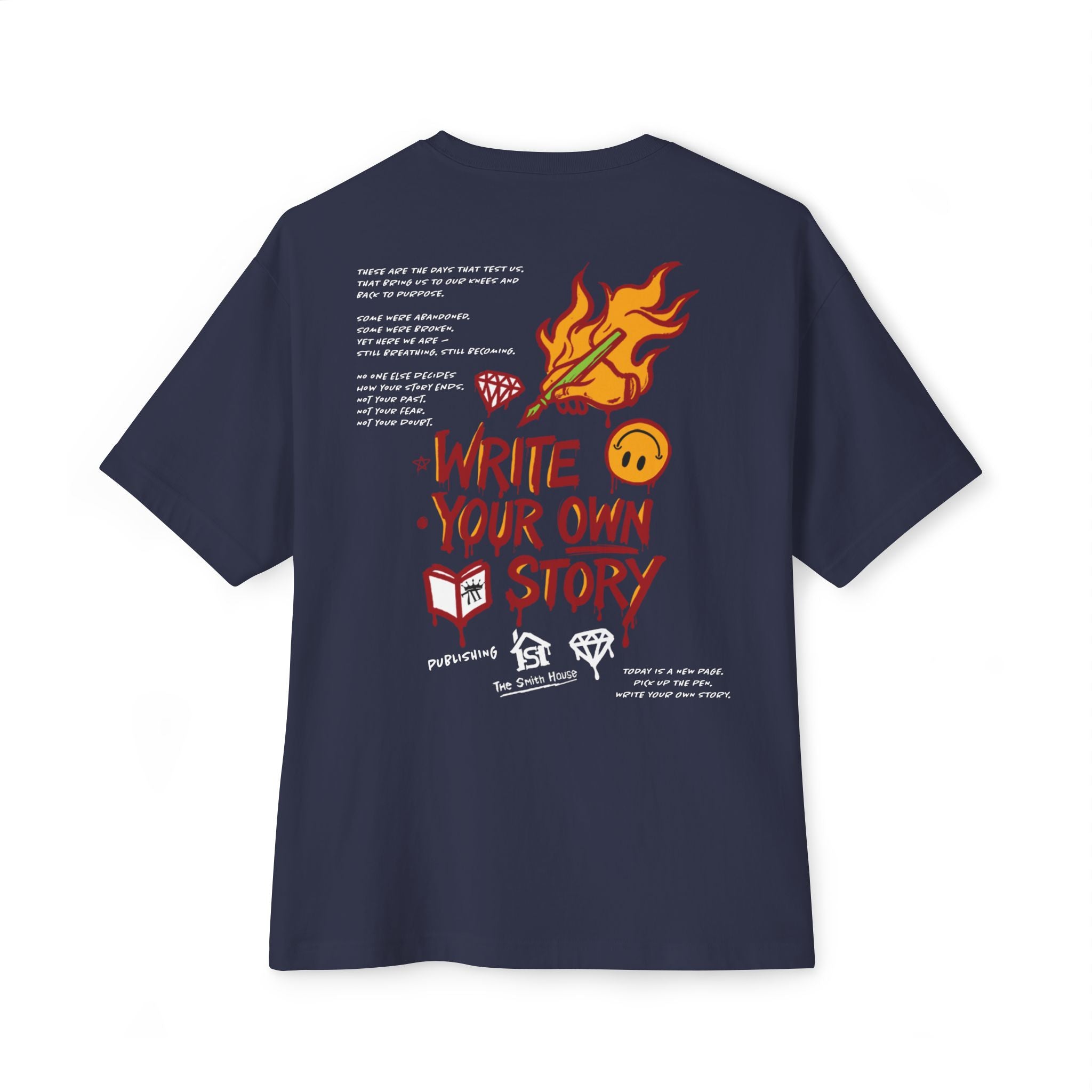 Unisex Oversized Boxy Tee - Write Your Own Story, Casual Tee, Inspirational Shirt, Gift for Writers, Summer Fashion, Relaxed Fit