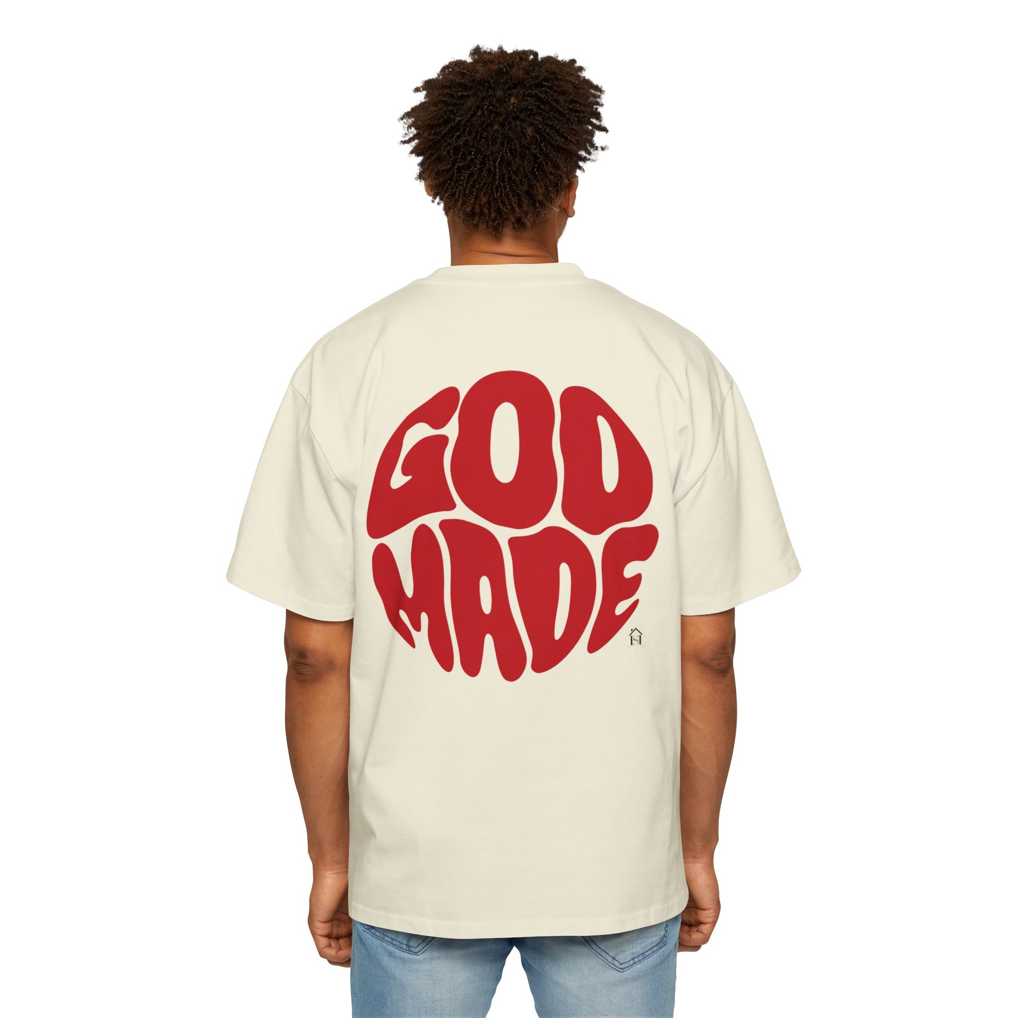 God Made Men's Heavy Oversized Tee, Casual Streetwear, Trendy Graphic Shirt, Unisex Gift, Everyday Comfort, Statement Tee