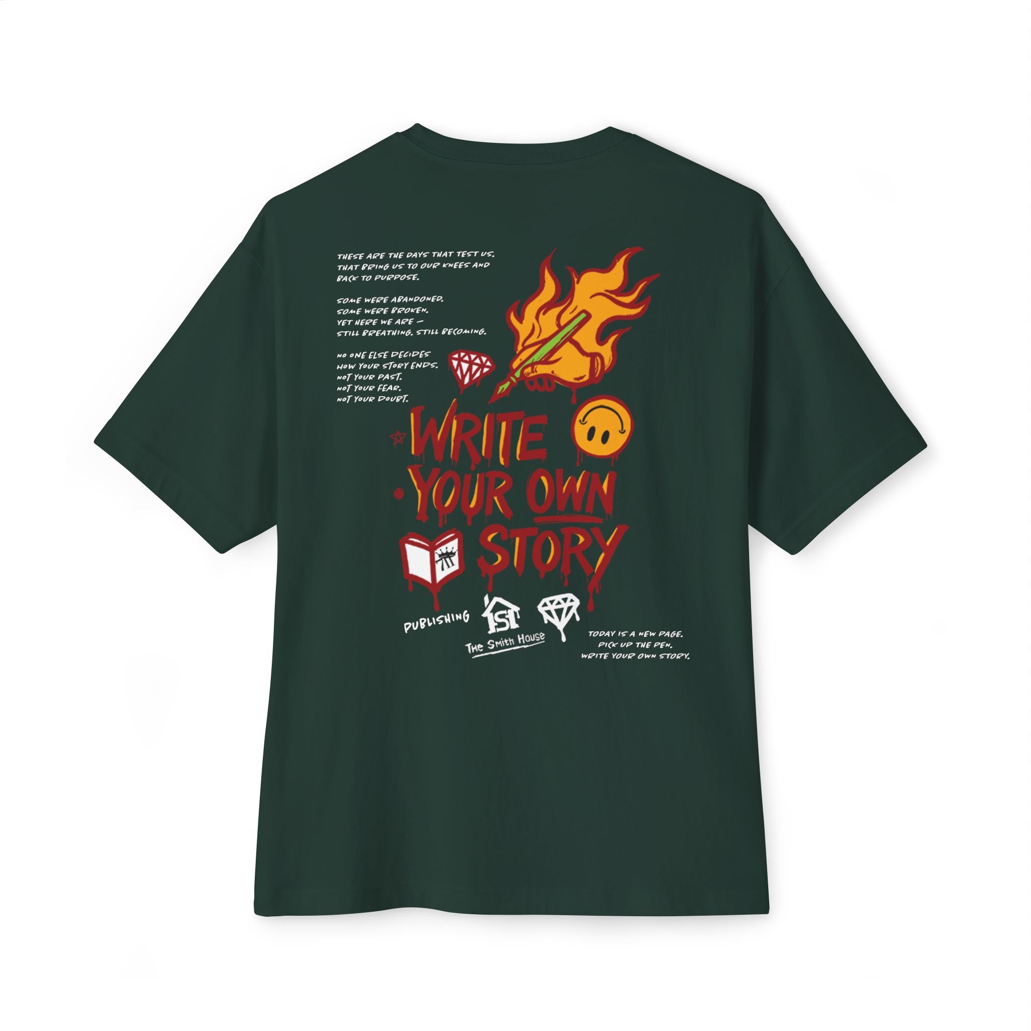 Unisex Oversized Boxy Tee - Write Your Own Story, Casual Tee, Inspirational Shirt, Gift for Writers, Summer Fashion, Relaxed Fit