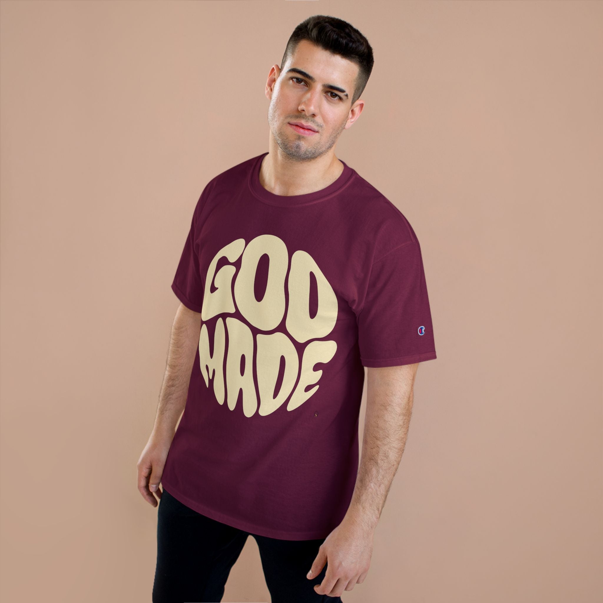 God Made Champion T-Shirt, Casual Wear, Gift for Believers, Inspirational Tee, Everyday Comfort