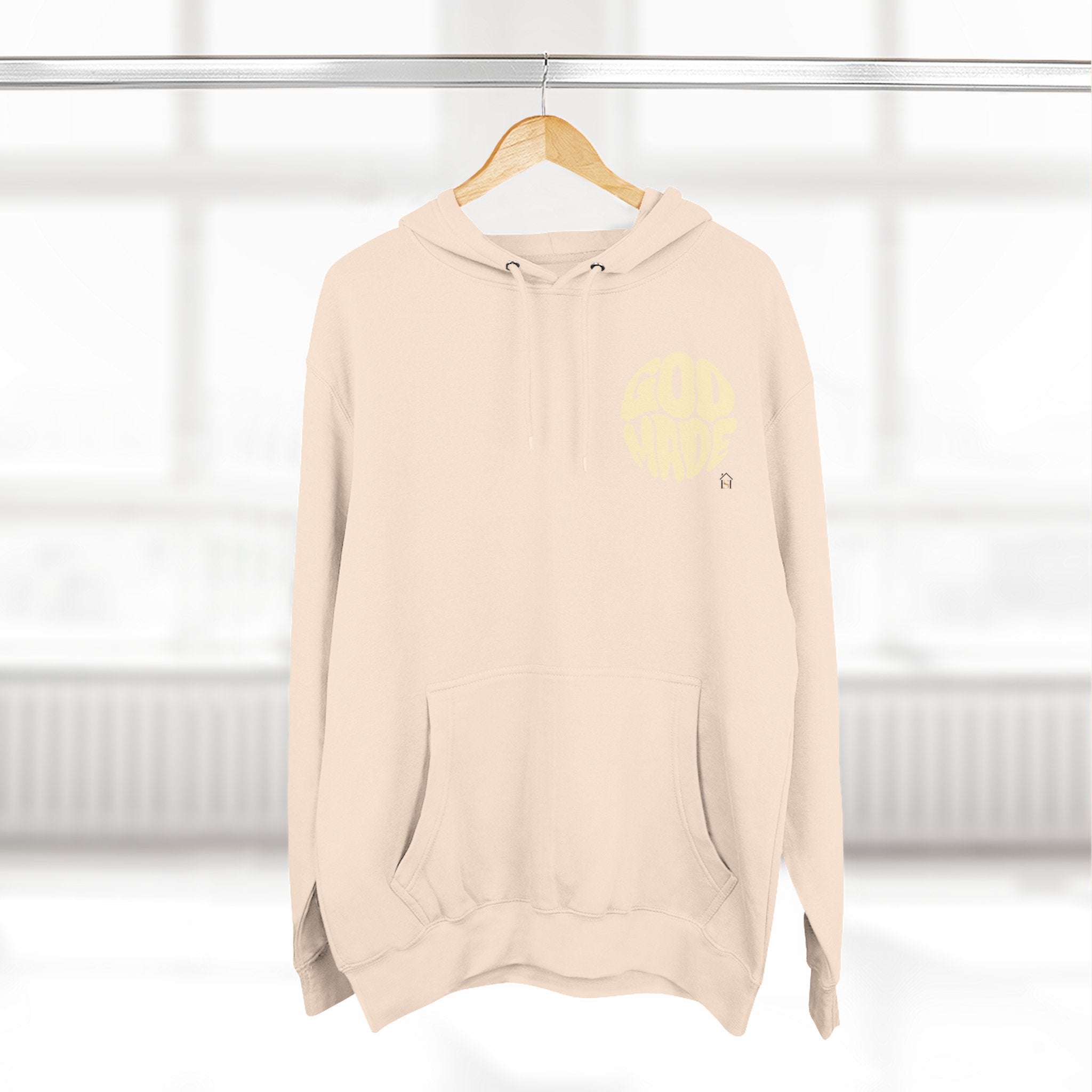God Made Hoodie — Red Retro Bubble Logo Fleece Pullover