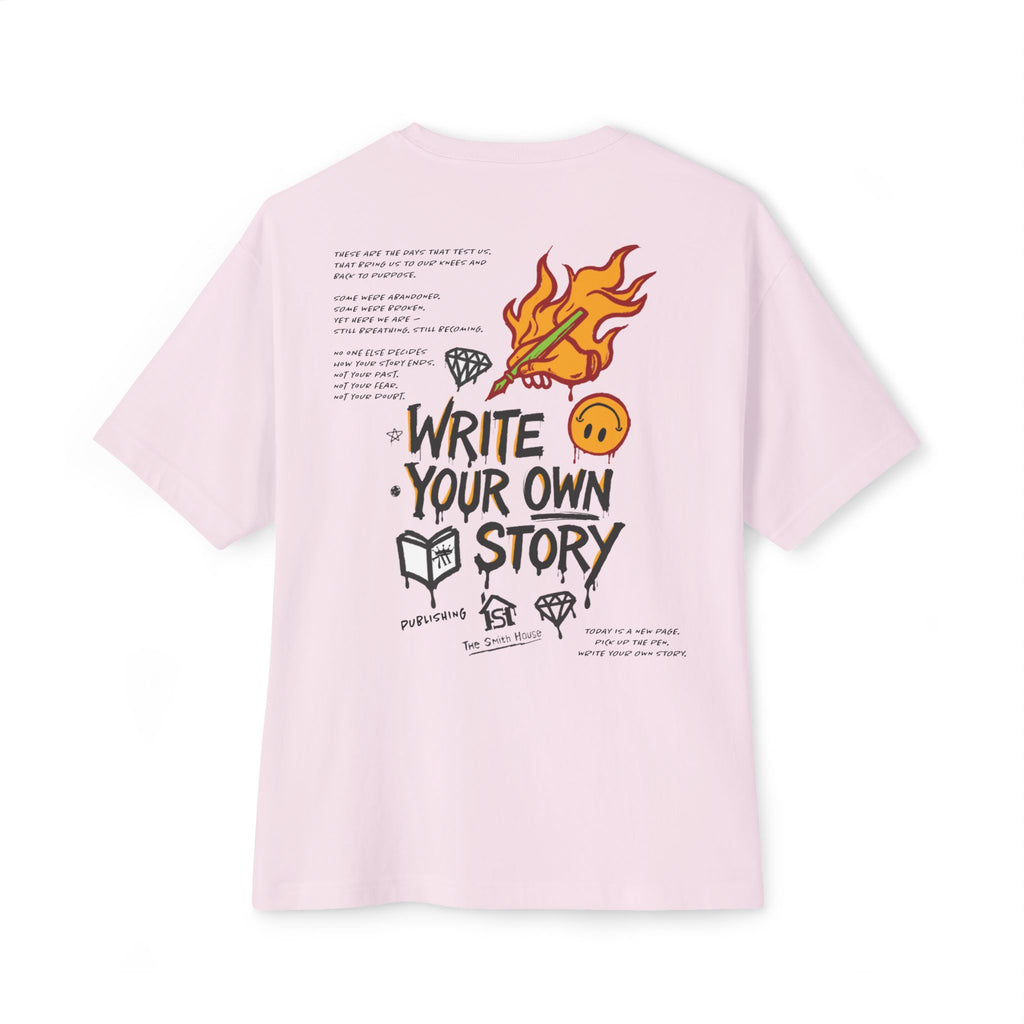 Unisex Oversized Boxy Tee - Write Your Own Story, Casual Tee, Inspirational Shirt, Gift for Writers, Summer Fashion, Relaxed Fit